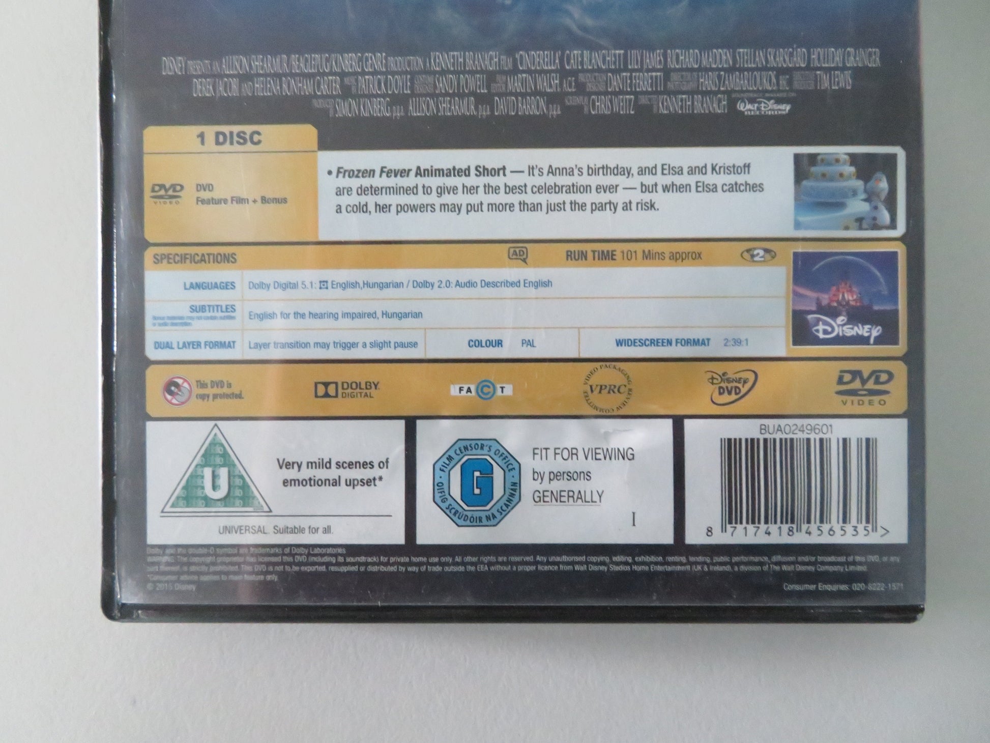 Cinderella (DVD) Disney Lily James Cate Blanchett 2015 Region 2 Movie posters
