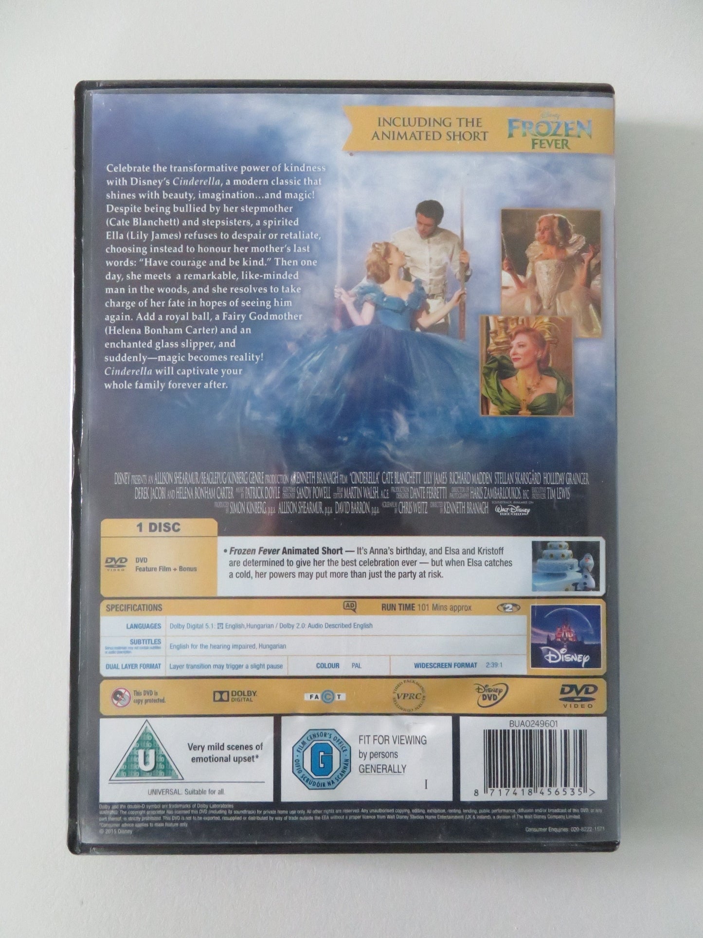 Cinderella (DVD) Disney Lily James Cate Blanchett 2015 Region 2 Movie posters