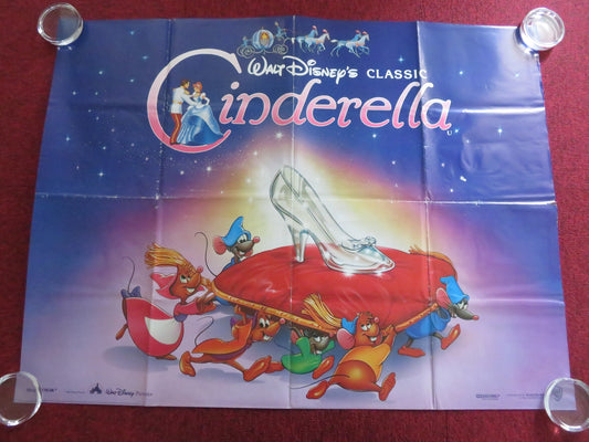 CINDERELLA UK QUAD ROLLED POSTER DISNEY ILENE WOODS ELEANOR AUDLEY R1991 Rendezvous Cinema Movie posters