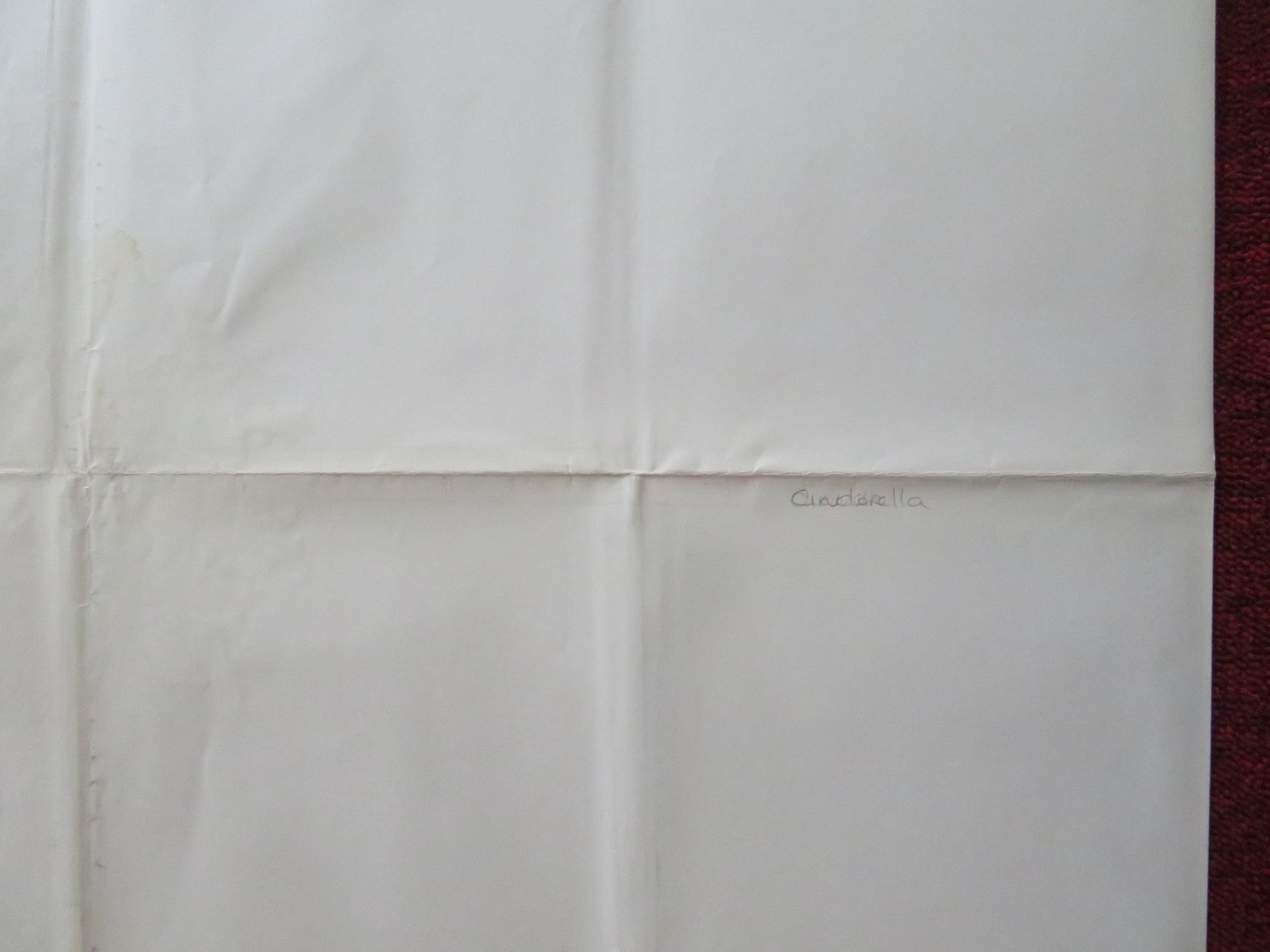 CINDERELLA UK QUAD ROLLED POSTER DISNEY ILENE WOODS ELEANOR AUDLEY R1991 Rendezvous Cinema Movie posters