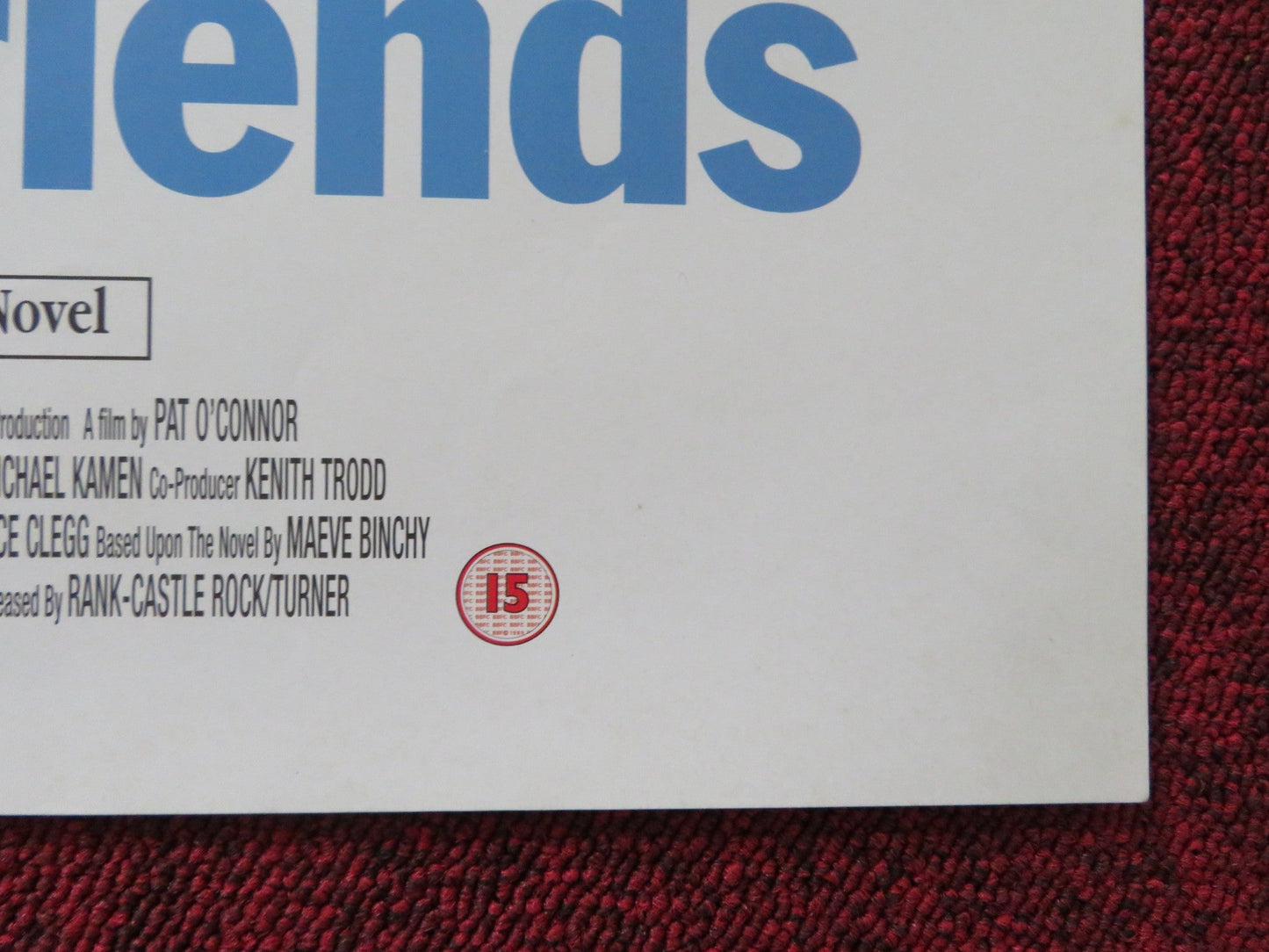 CIRCLE OF FRIENDS VHS VIDEO POSTER CHRIS O'DONNELL MINNIE DRIVER 1995 Rendezvous Cinema Movie posters