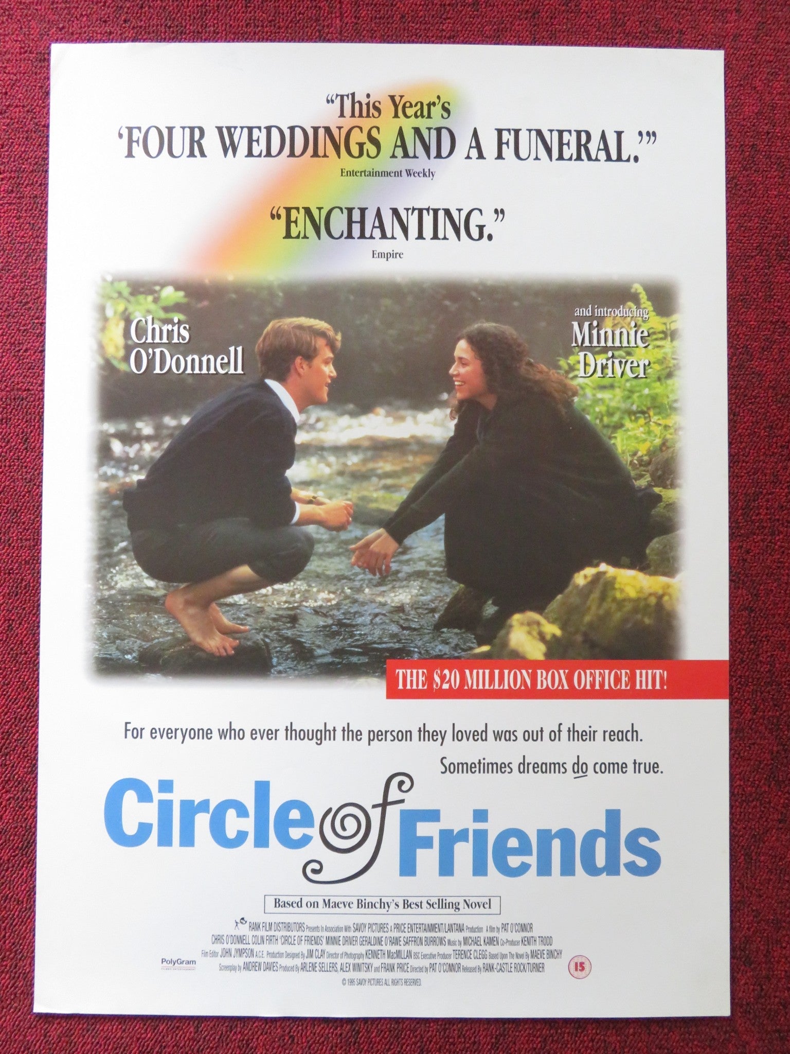 CIRCLE OF FRIENDS VHS VIDEO POSTER CHRIS O'DONNELL MINNIE DRIVER 1995 Rendezvous Cinema Movie posters