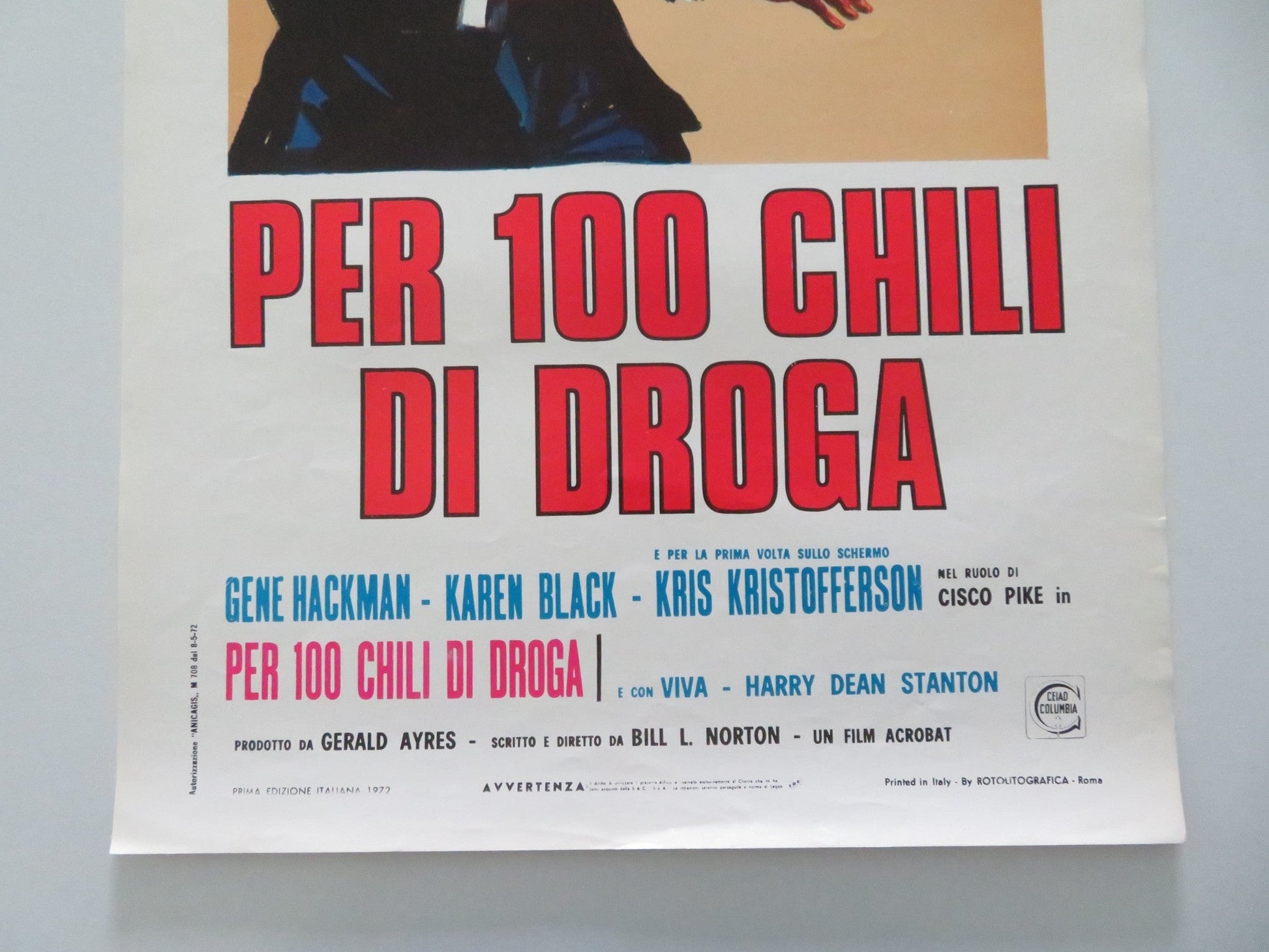 CISCO PIKE ITALIAN LOCANDINA POSTER GENE HACKMAN KRIS KRISTOFFERSON 1972 Movie posters
