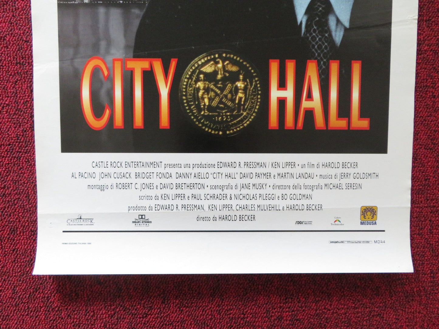 CITY HALL ITALIAN LOCANDINA POSTER AL PACINO JOHN CUSACK 1996 Rendezvous Cinema Movie posters