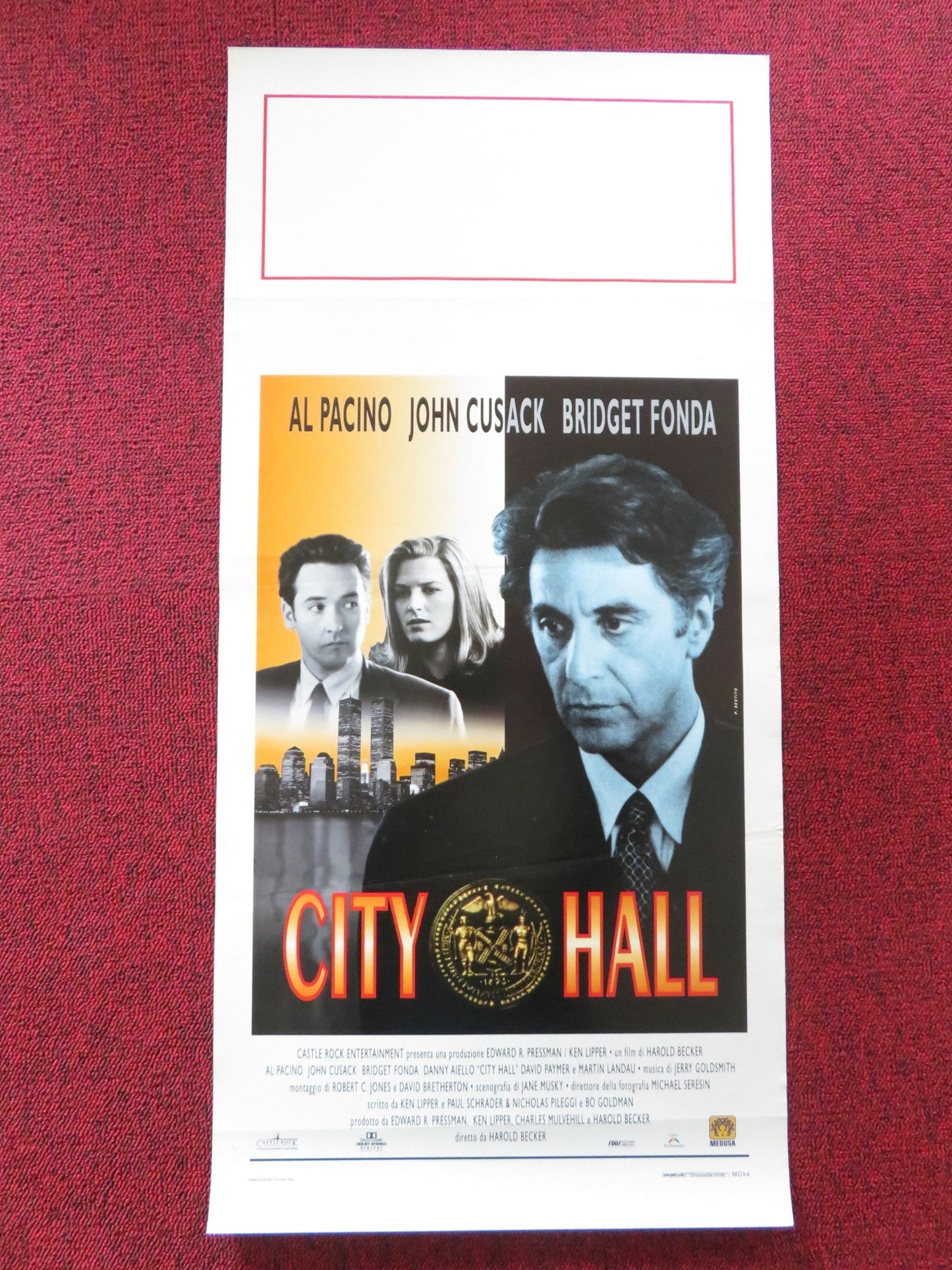 CITY HALL ITALIAN LOCANDINA POSTER AL PACINO JOHN CUSACK 1996 Rendezvous Cinema Movie posters