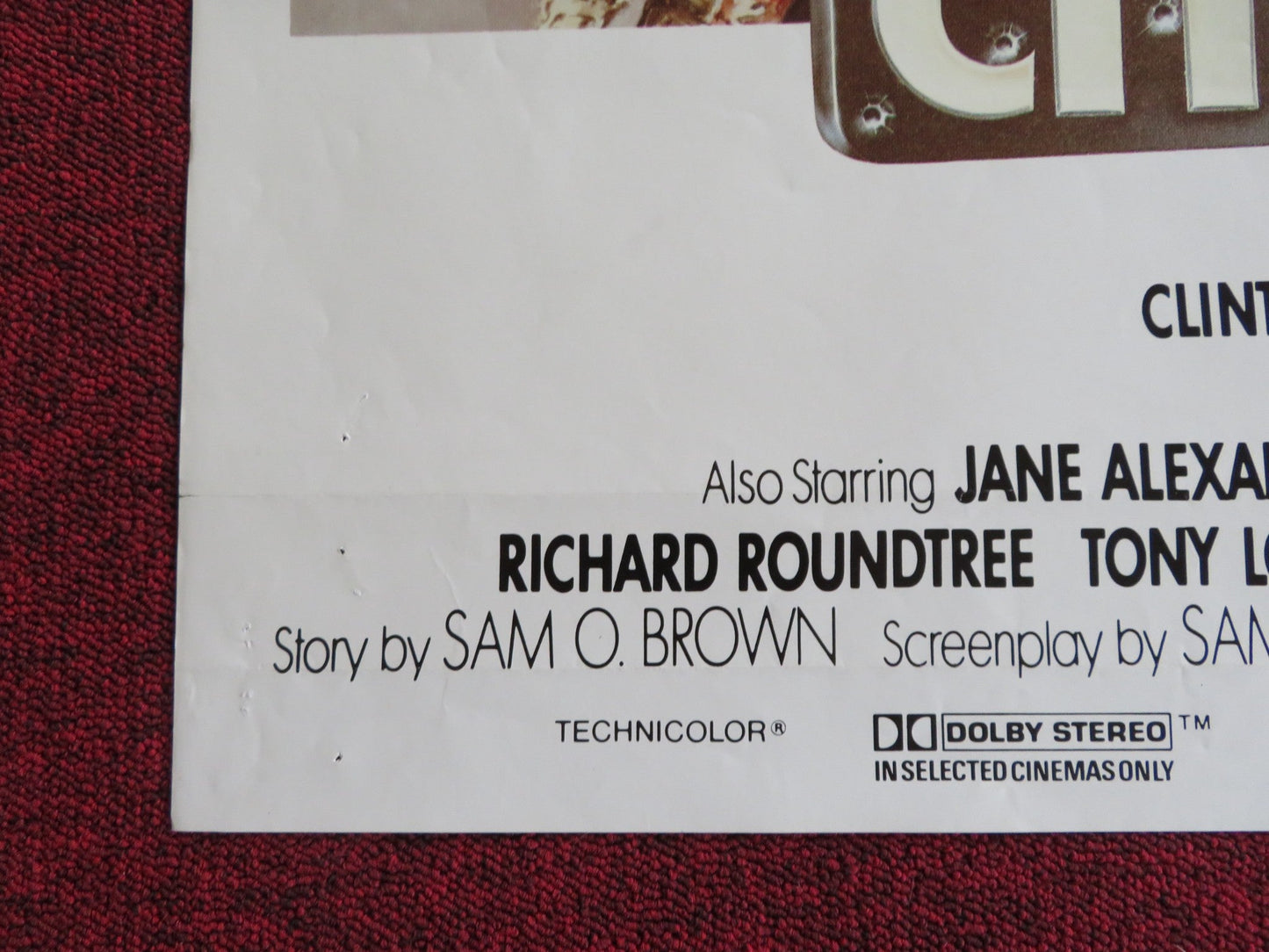 CITY HEAT FOLDED US ONE SHEET POSTER CLINT EASTWOOD BURT REYNOLDS 1984 Rendezvous Cinema Movie posters