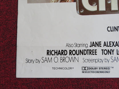 CITY HEAT FOLDED US ONE SHEET POSTER CLINT EASTWOOD BURT REYNOLDS 1984 Rendezvous Cinema Movie posters