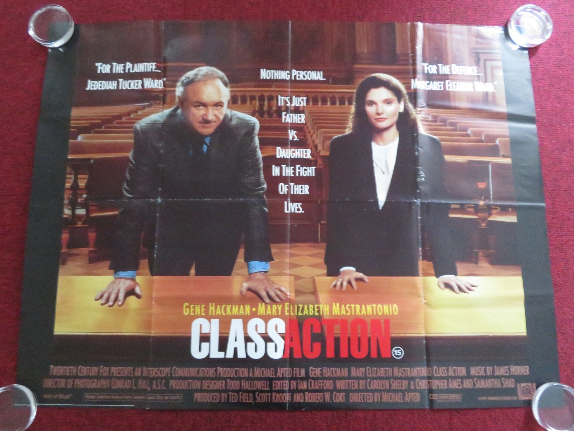 CLASS ACTION UK QUAD ROLLED POSTER GENE HACKMAN MARY ELIZABETH MASTRANTONIO 1991 Rendezvous Cinema Movie posters