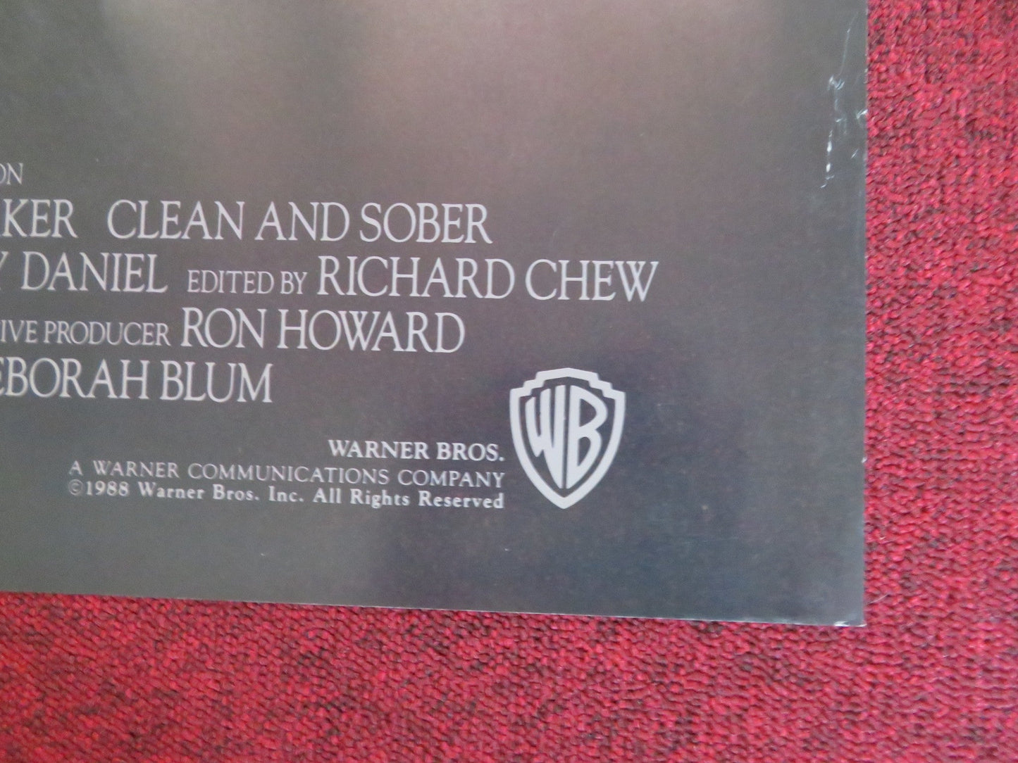 CLEAN AND SOBER FOLDED US ONE SHEET POSTER MICHAEL KEATON KATHY BAKER 1988 Rendezvous Cinema Movie posters