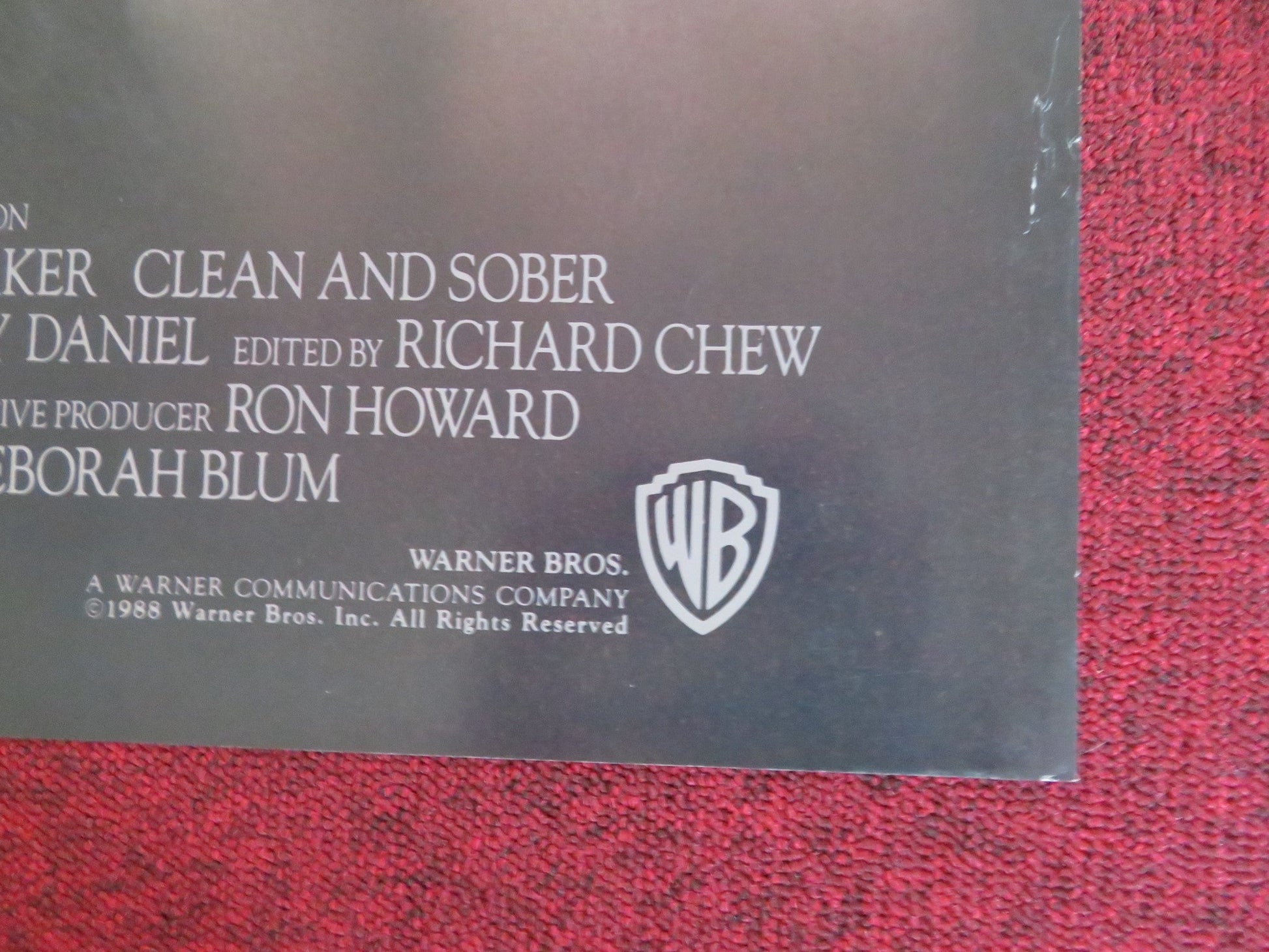 CLEAN AND SOBER FOLDED US ONE SHEET POSTER MICHAEL KEATON KATHY BAKER 1988 Rendezvous Cinema Movie posters