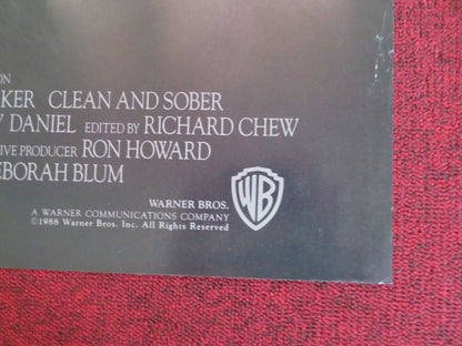 CLEAN AND SOBER FOLDED US ONE SHEET POSTER MICHAEL KEATON KATHY BAKER 1988 Rendezvous Cinema Movie posters