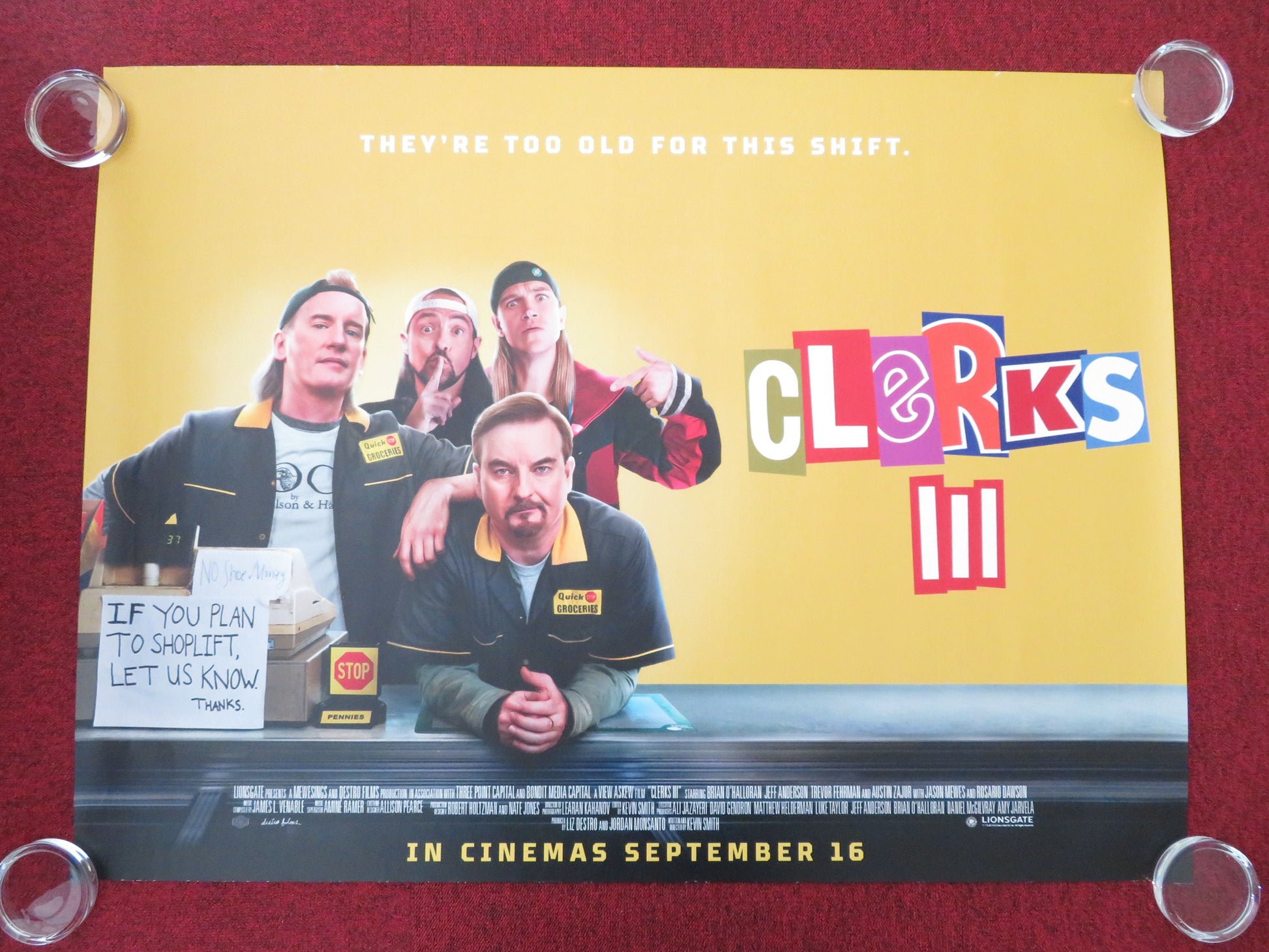 Clerks III UK Quad Rolled Poster Jason Mewes Kevin Smith 2022 Movie posters