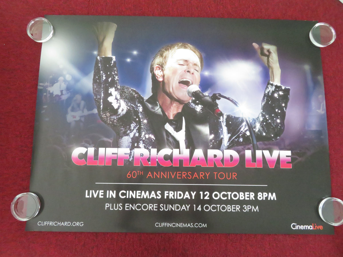 Cliff Richard Live 60th Anniversary Tour UK Quad Rolled Poster 2018 Movie posters