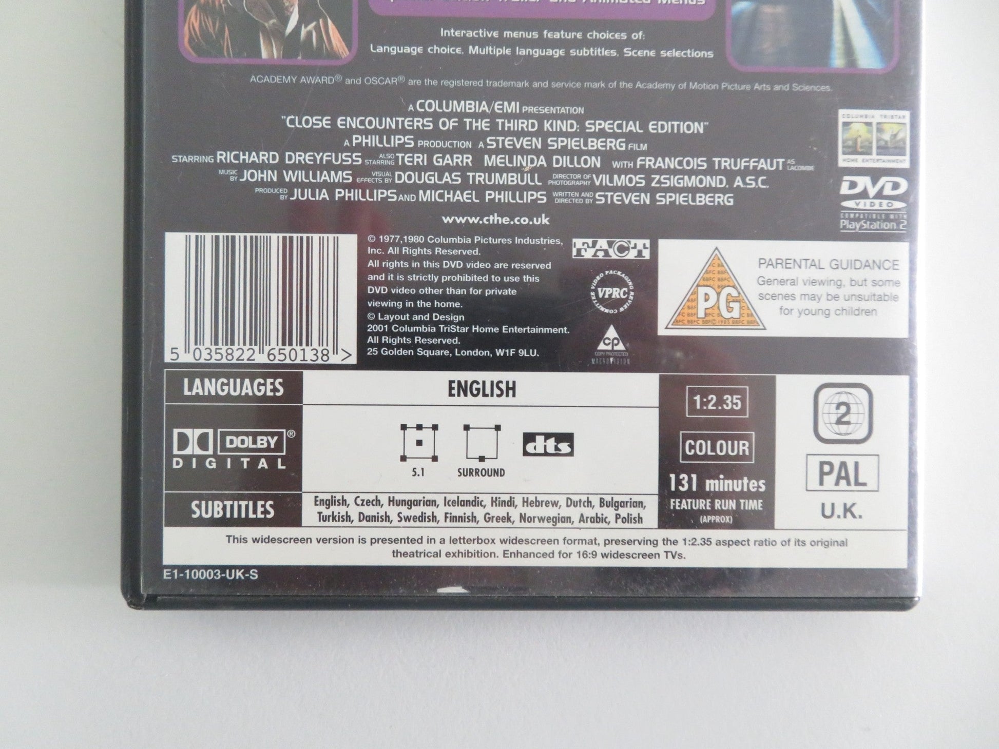 CLOSE ENCOUNTERS OF THE THIRD KIND - COLLECTOR'S EDITION (DVD) 1977 REGION 2 Movie posters