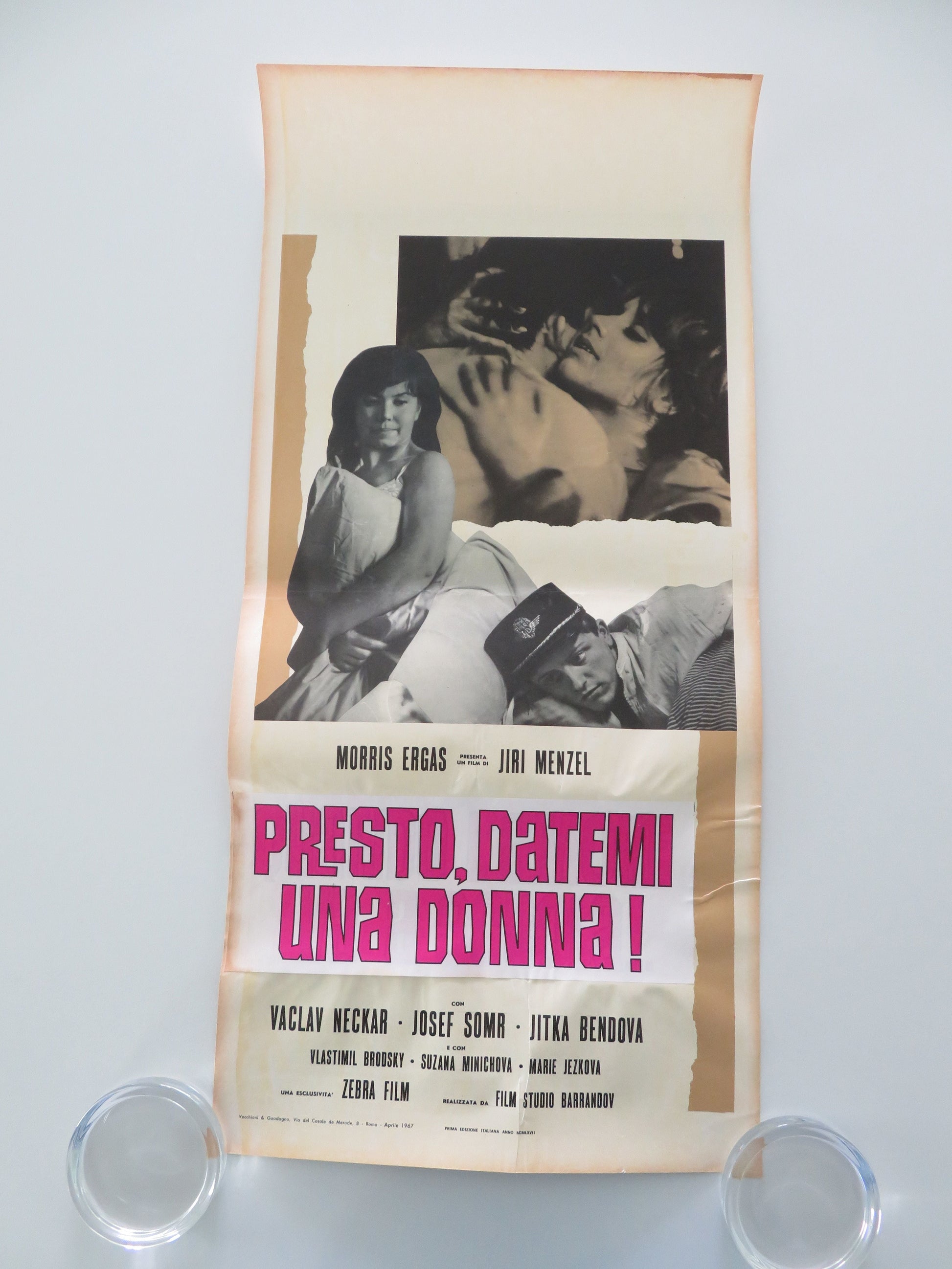 Closely Watched trains Italian Locandina Poster Vaclav Neckar Josef Somr 1967 Movie posters