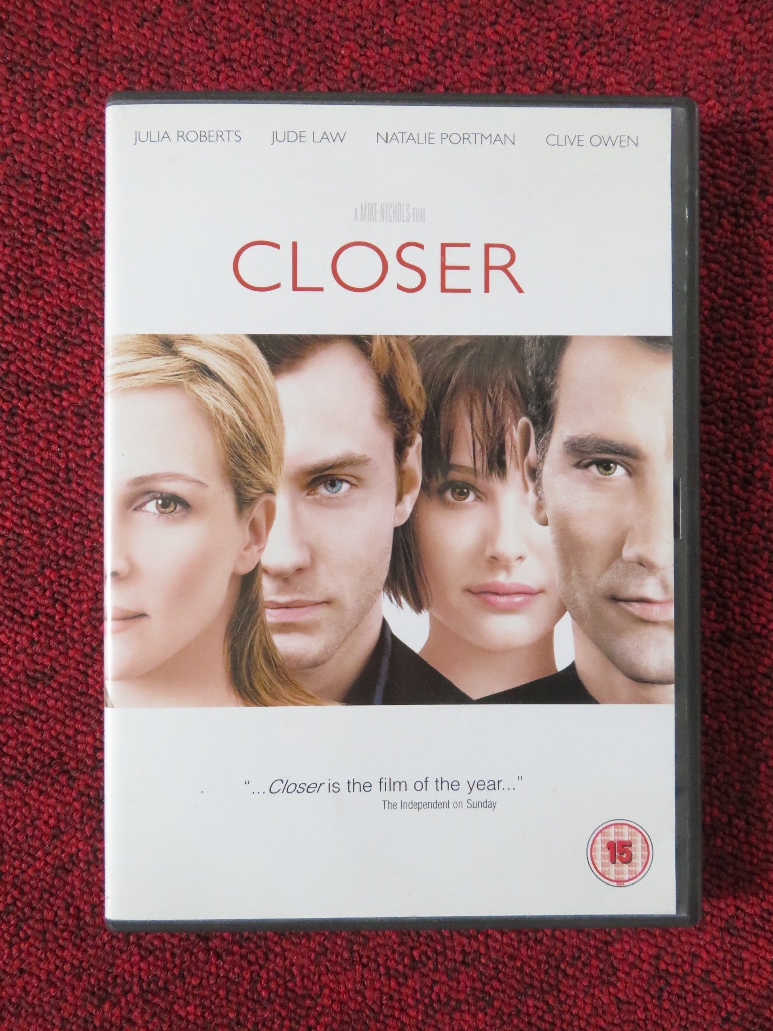 CLOSER (DVD) NATALIE PORTMAN JUDE LAW JULIA ROBERTS 2004 REGION 2 Rendezvous Cinema Movie posters