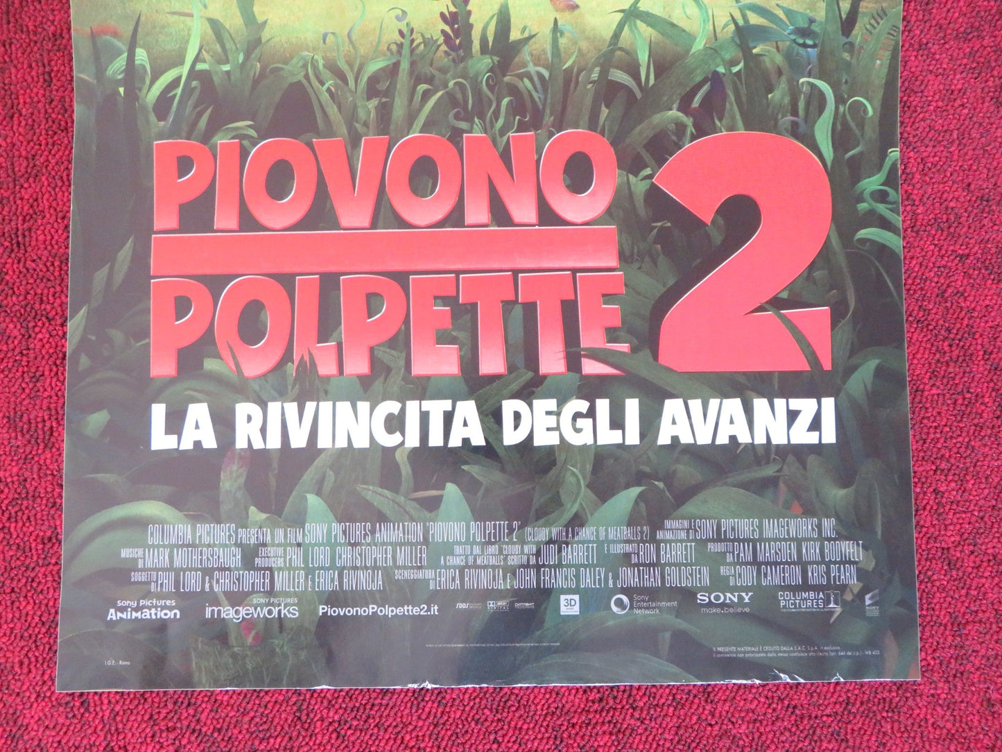 CLOUDY WITH A CHANCE OF MEATBALLS 2 ITALIAN LOCANDINA POSTER JAMES CAAN 2013 Rendezvous Cinema Movie posters