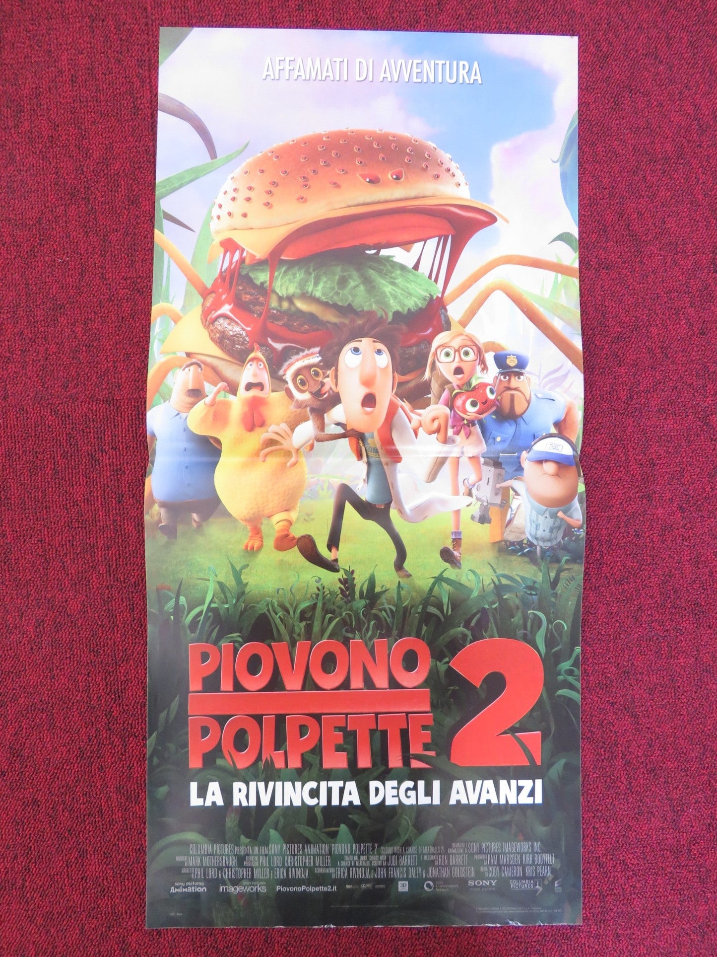 CLOUDY WITH A CHANCE OF MEATBALLS 2 ITALIAN LOCANDINA POSTER JAMES CAAN 2013 Rendezvous Cinema Movie posters