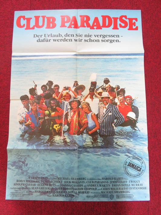 CLUB PARADISE GERMAN A1 POSTER FOLDED ROBIN WILLIAMS PETER O'TOOLE 1987 Rendezvous Cinema Movie posters