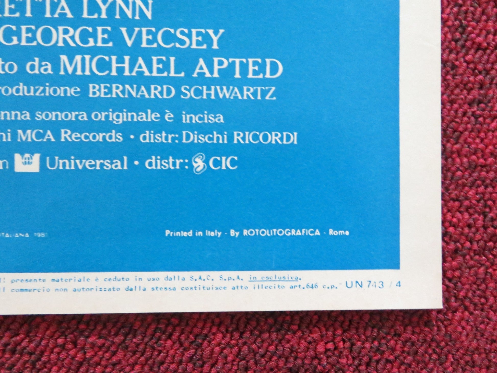 COAL MINER'S DAUGHTER - A ITALIAN FOTOBUSTA POSTER SISSY SPACEK LEE JONES 1980 Rendezvous Cinema Movie posters