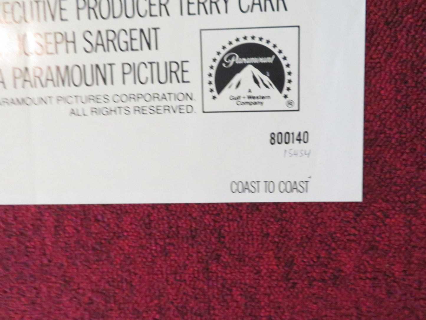 COAST TO COAST FOLDED US ONE SHEET POSTER DYAN CANNON ROBERT BLAKE 1980 Rendezvous Cinema Movie posters