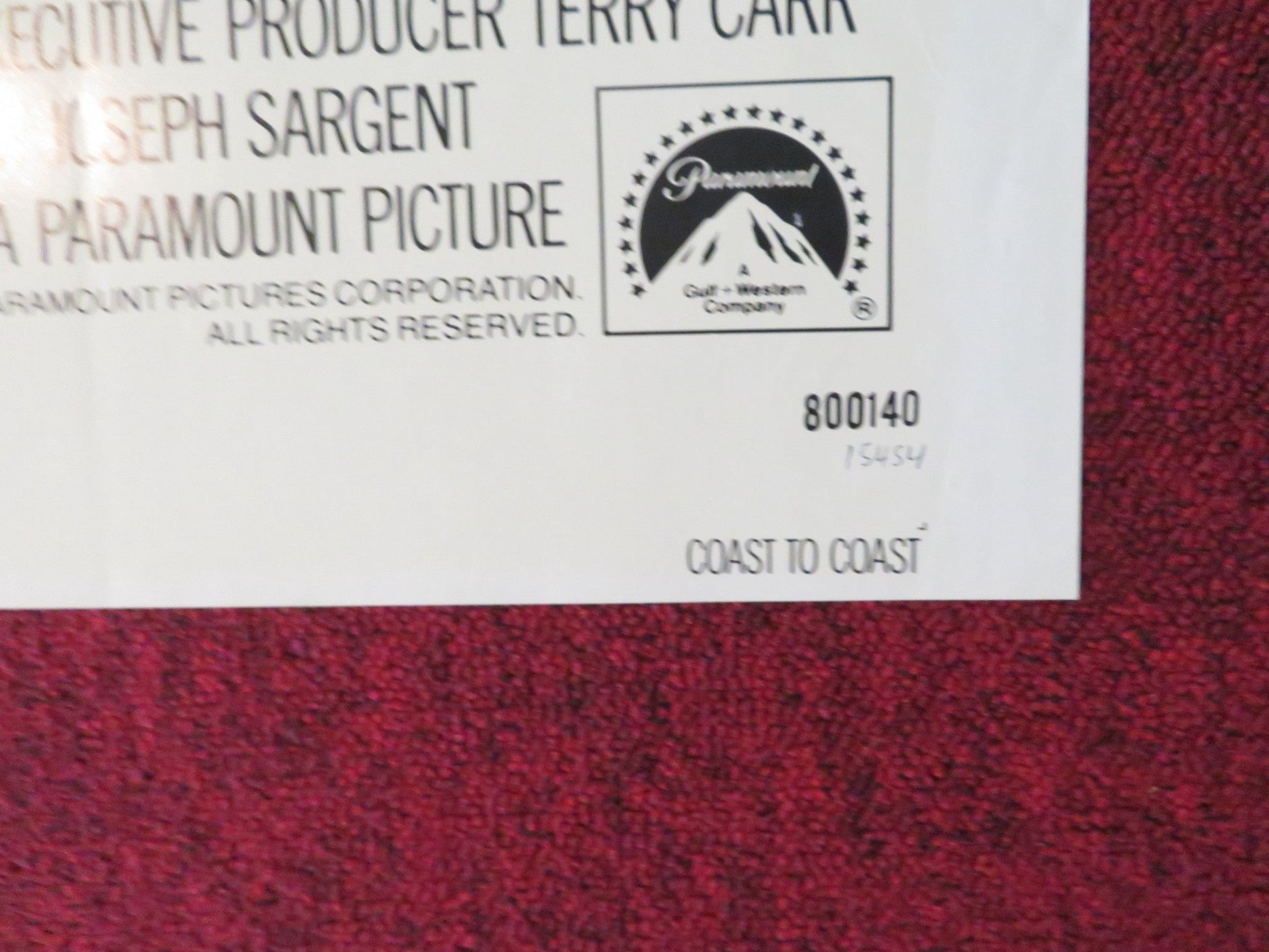 COAST TO COAST FOLDED US ONE SHEET POSTER DYAN CANNON ROBERT BLAKE 1980 Rendezvous Cinema Movie posters