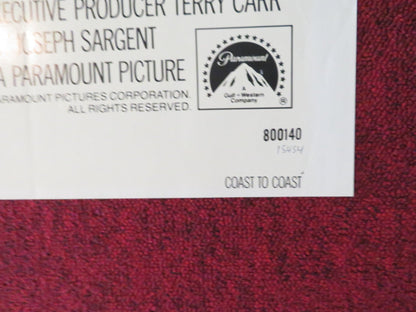 COAST TO COAST FOLDED US ONE SHEET POSTER DYAN CANNON ROBERT BLAKE 1980 Rendezvous Cinema Movie posters