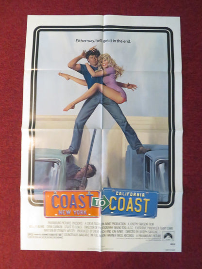 COAST TO COAST FOLDED US ONE SHEET POSTER DYAN CANNON ROBERT BLAKE 1980 Rendezvous Cinema Movie posters