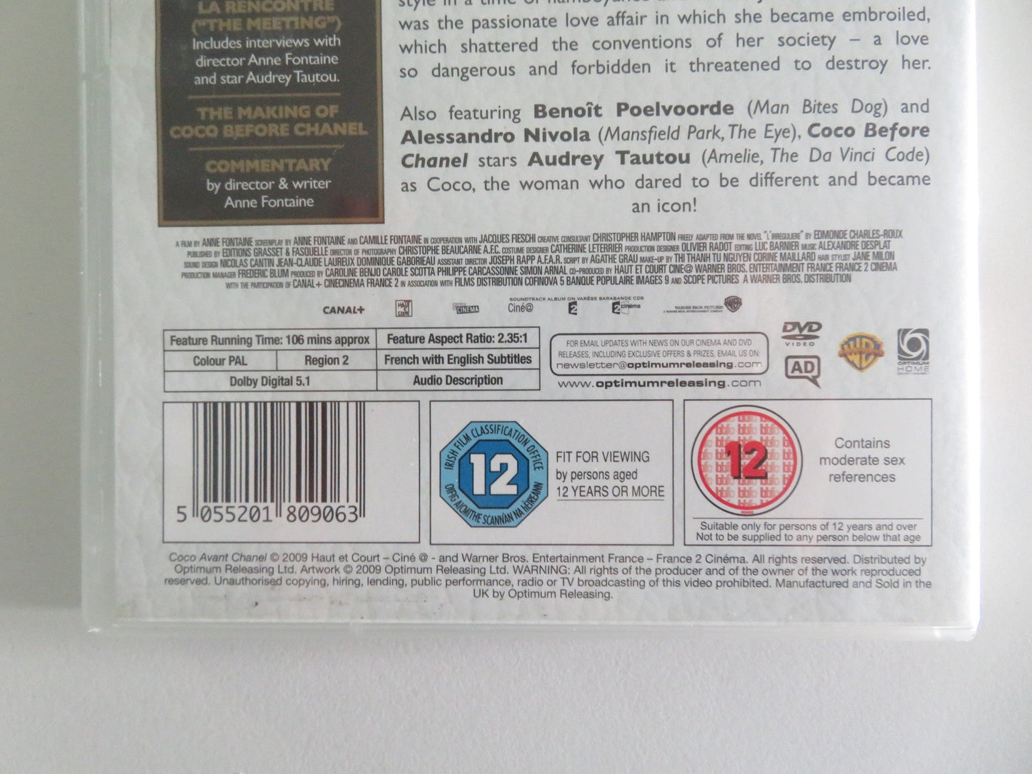 Coco Before Chanel (DVD) Audrey Tatou Alessandro Nivola 2009 Region 2 Movie posters