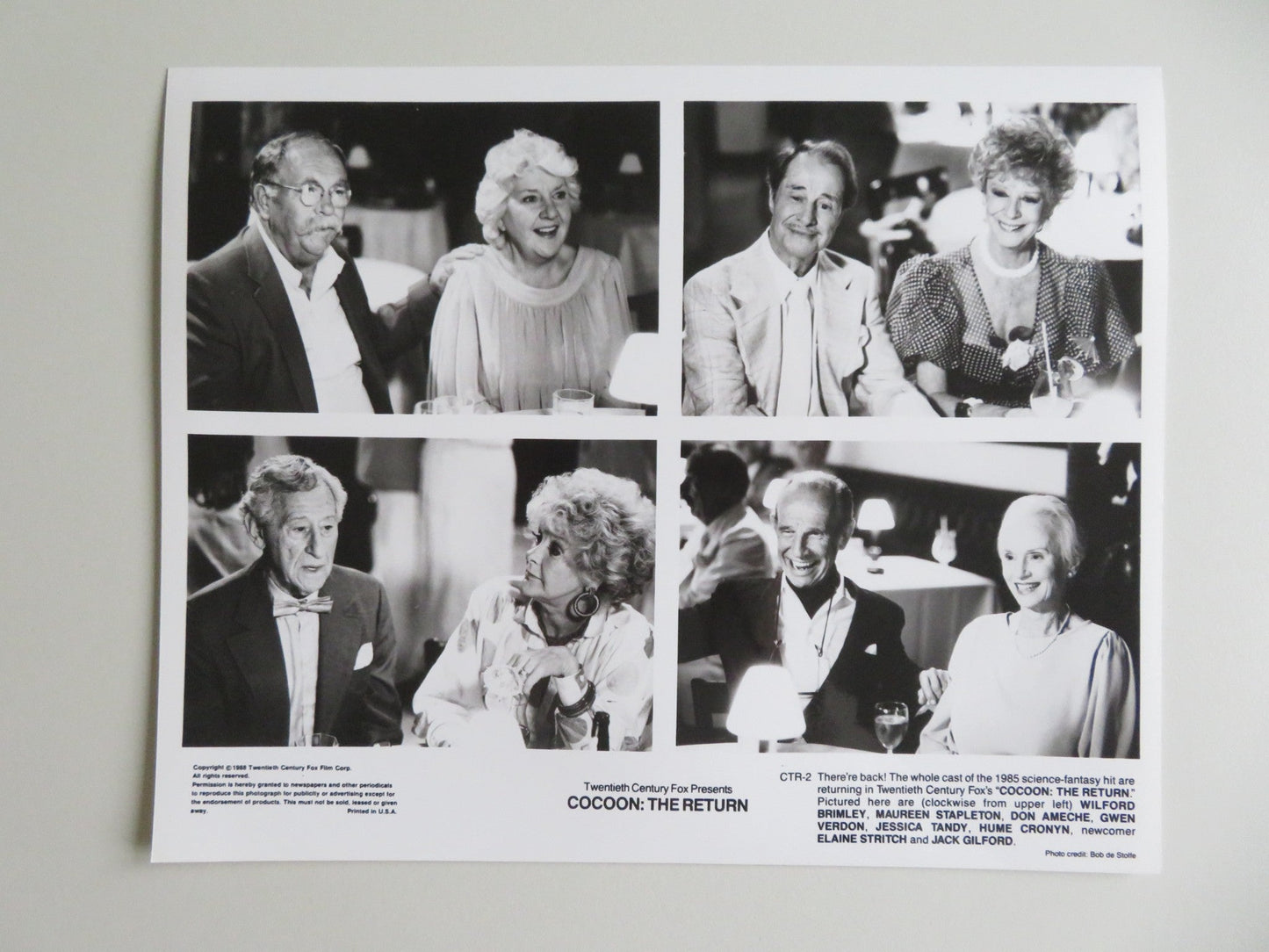COCOON: THE RETURN MOVIE STILL PHOTO LOT OF 6 STEVE GUTTENBERG COURTNEY COX 1988 - Rendezvous Cinema