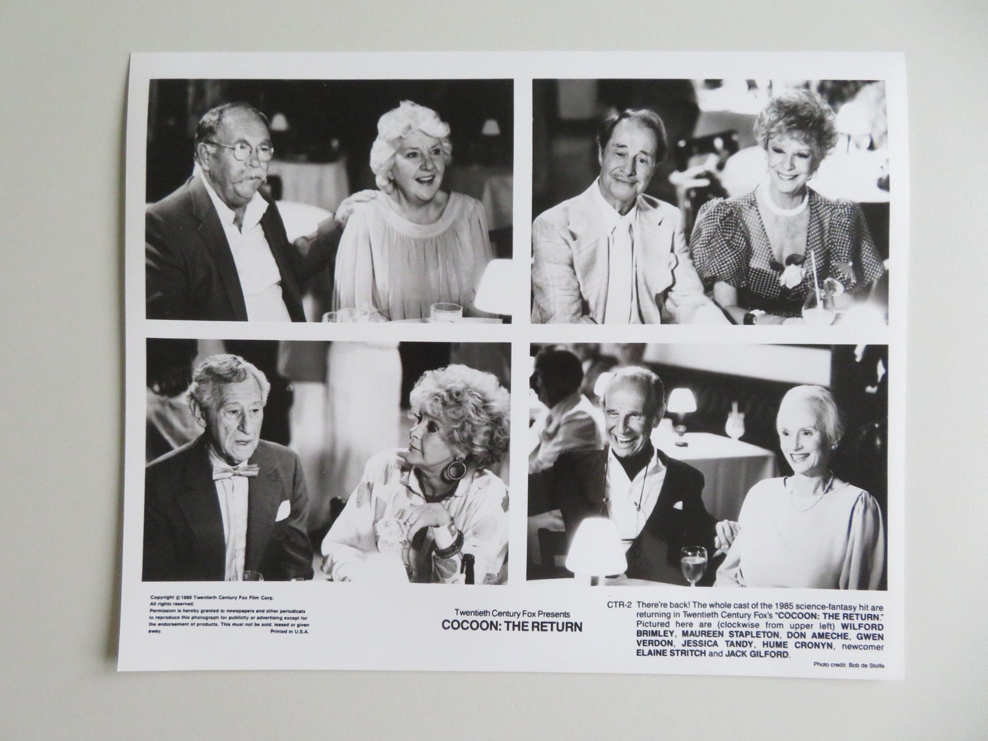 COCOON: THE RETURN MOVIE STILL PHOTO LOT OF 6 STEVE GUTTENBERG COURTNEY COX 1988 - Rendezvous Cinema