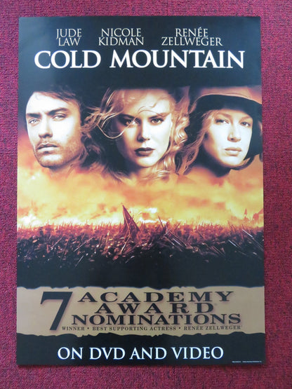 COLD MOUNTAIN VHS & DVD VIDEO POSTER JUDE LAW NICOLE KIDMAN 2003 Rendezvous Cinema Movie posters
