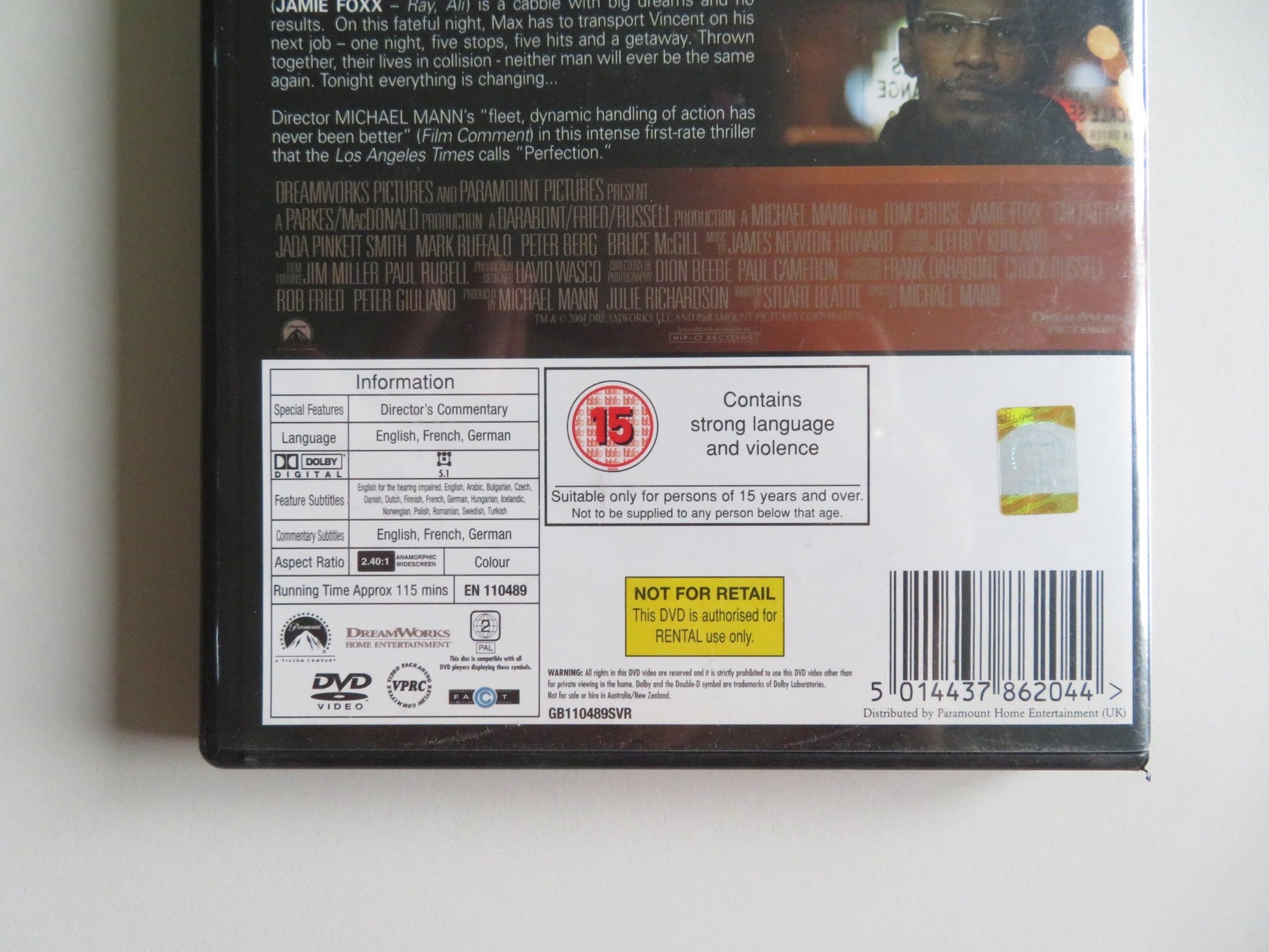 COLLATERAL (DVD) TOM CRUISE JAMIE FOXX 2004 REGION 2 Movie posters