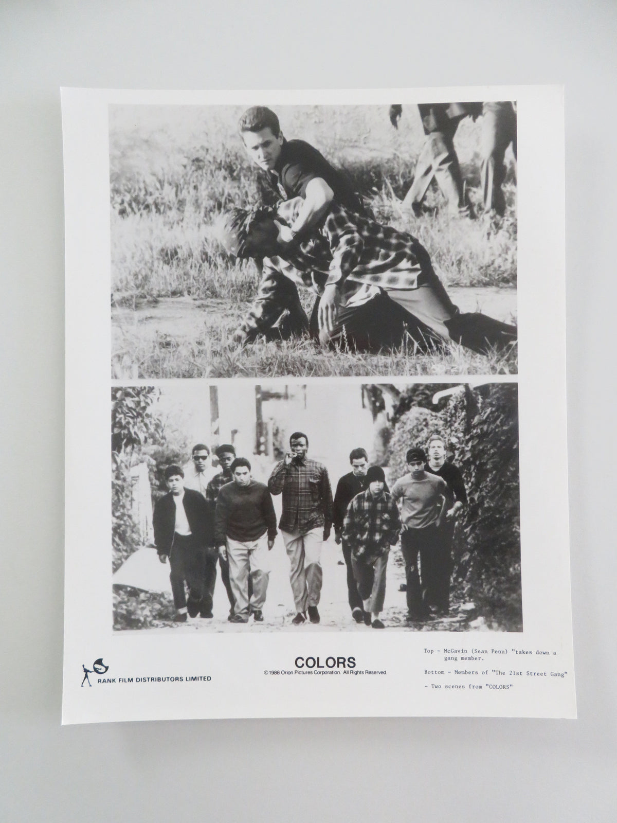 Colors - A Movie Still Photo Lot Of 7 Sean Penn, Robert Duvall 1988 Movie posters