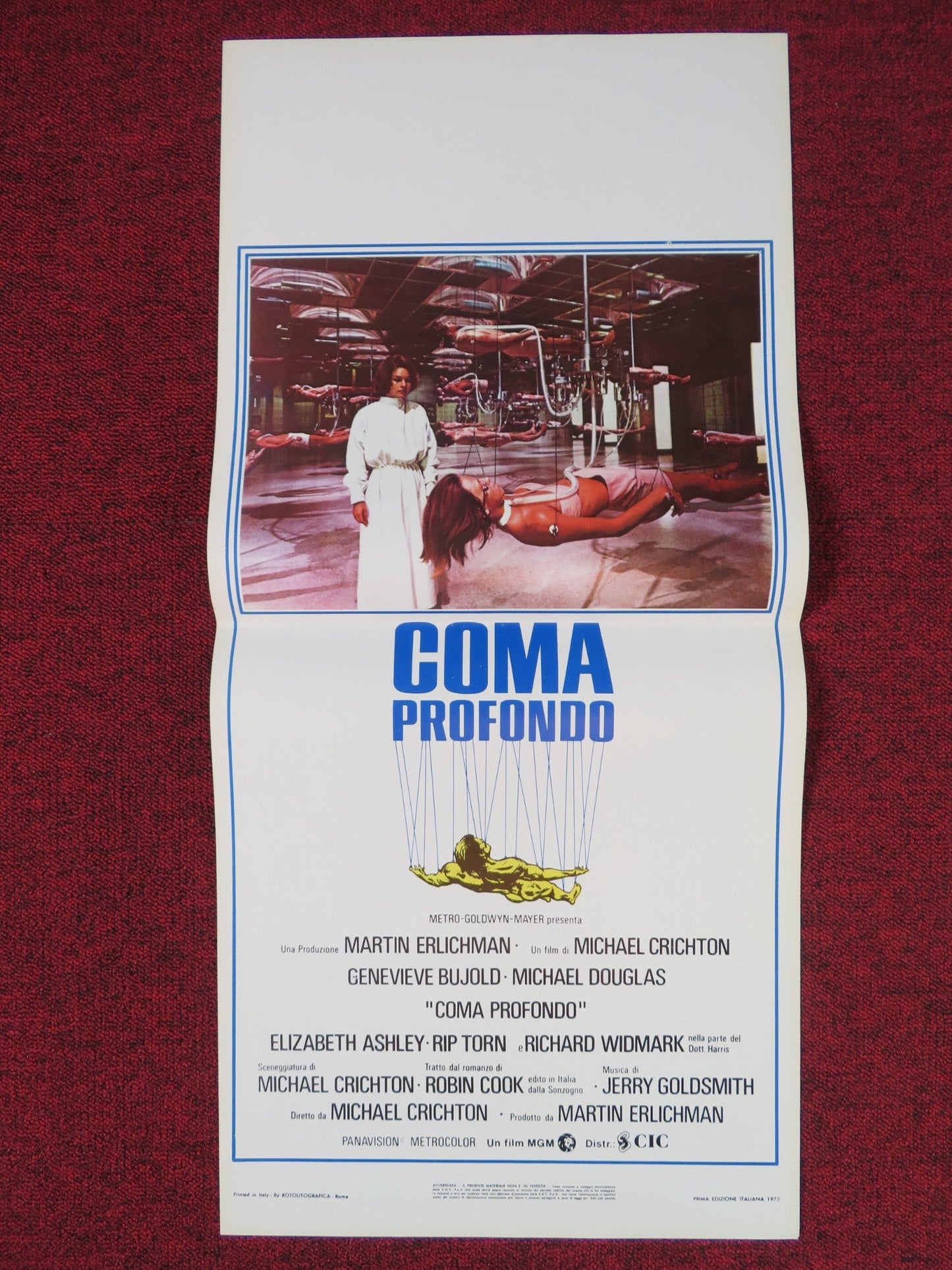 COMA ITALIAN LOCANDINA POSTER GENEVIEVE BUJOLD MICHAEL DOUGLAS 1978 Rendezvous Cinema Movie posters