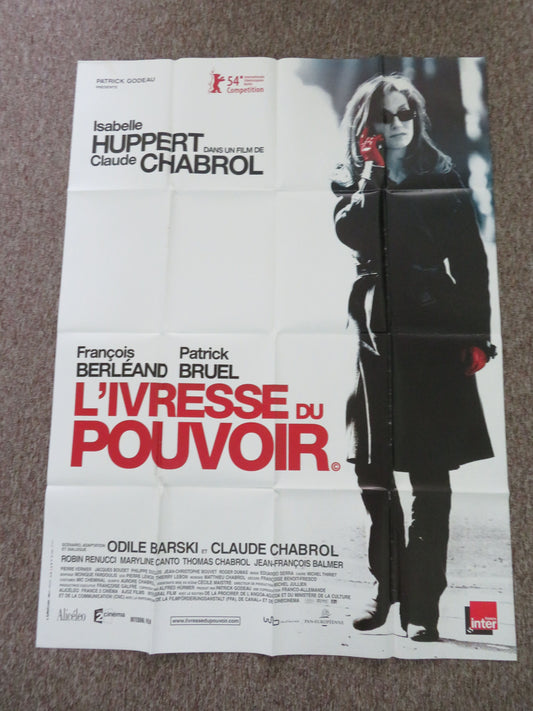 Comedy of Power French Grande Poster Isabelle Huppert Francois Berleand 2006 Movie posters