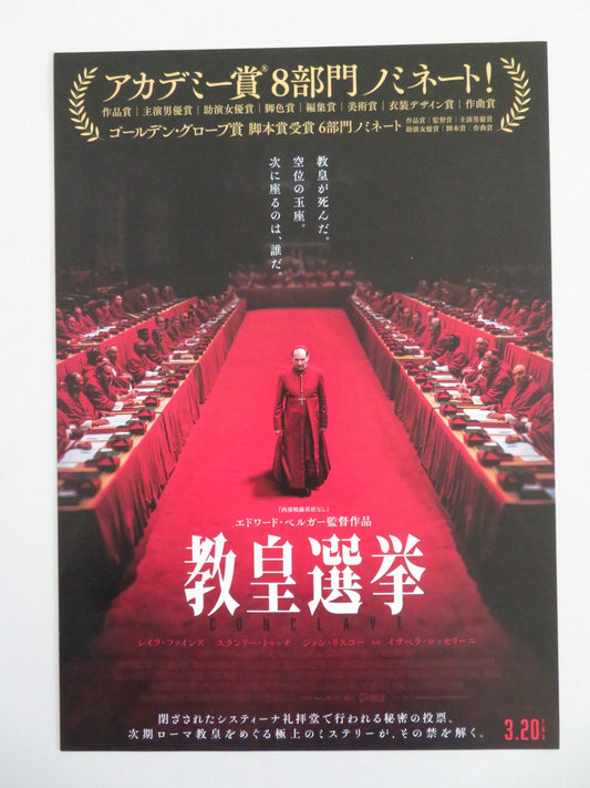 CONCLAVE - A JAPANESE CHIRASHI (B5) POSTER RALPH FIENNES JOHN LITHGOW 2024 Movie posters