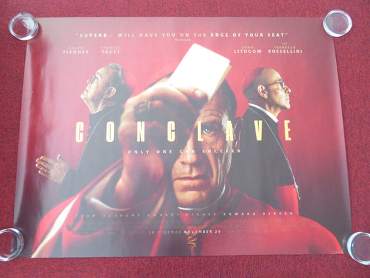 Conclave UK Quad Rolled Poster Ralph Fiennes Stanley Tucci John Lithgow 2024 Movie posters