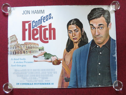 CONFESS, FLETCH UK QUAD ROLLED POSTER JON HAMM CAITLIN ZERRA ROSE 2022 Rendezvous Cinema Movie posters