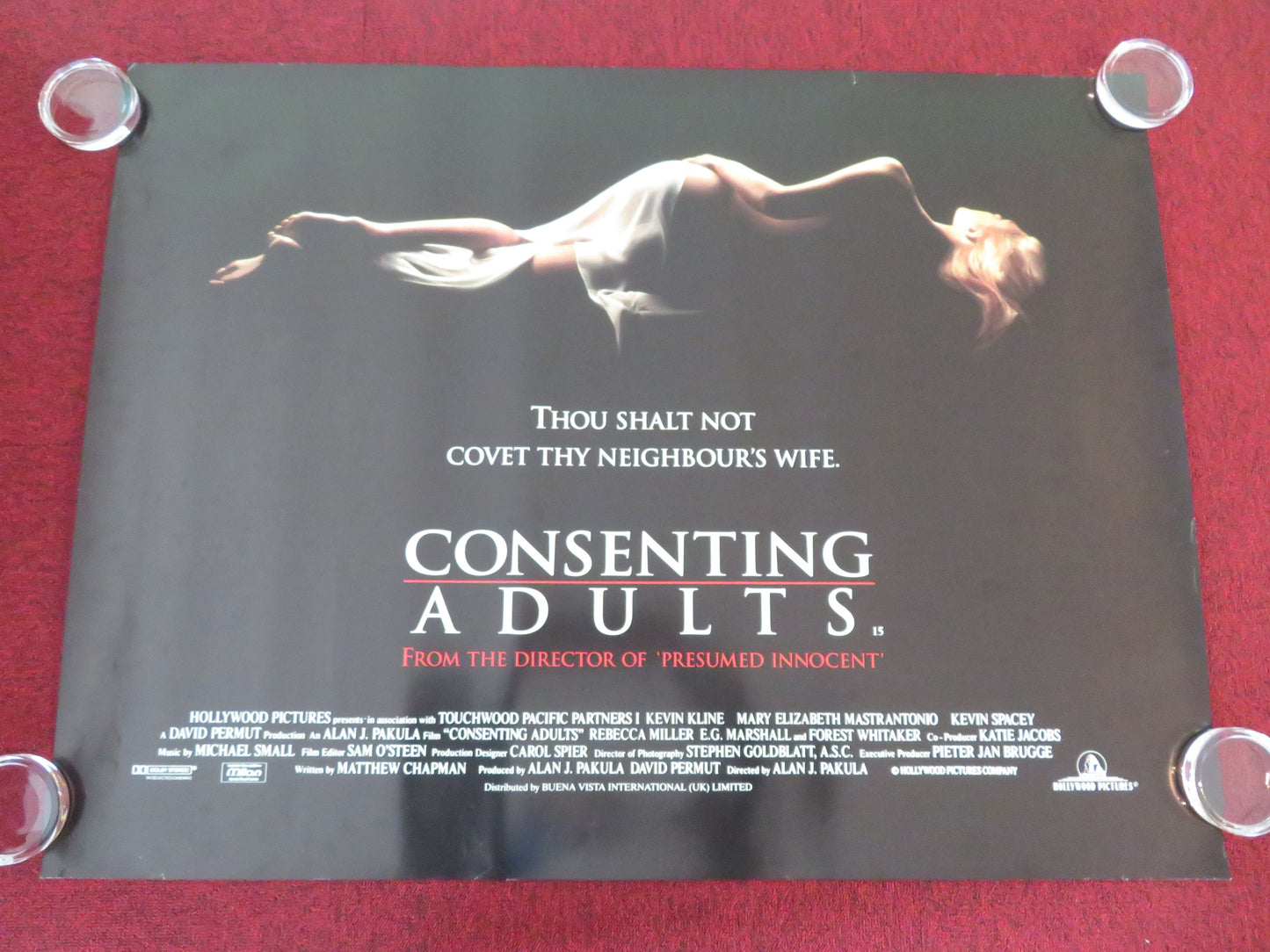 Consenting Adults UK Quad Rolled Poster Kevin Kline Kevin Spacey 1992 Movie posters
