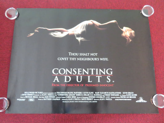 Consenting Adults UK Quad Rolled Poster Kevin Kline Kevin Spacey 1992 Movie posters