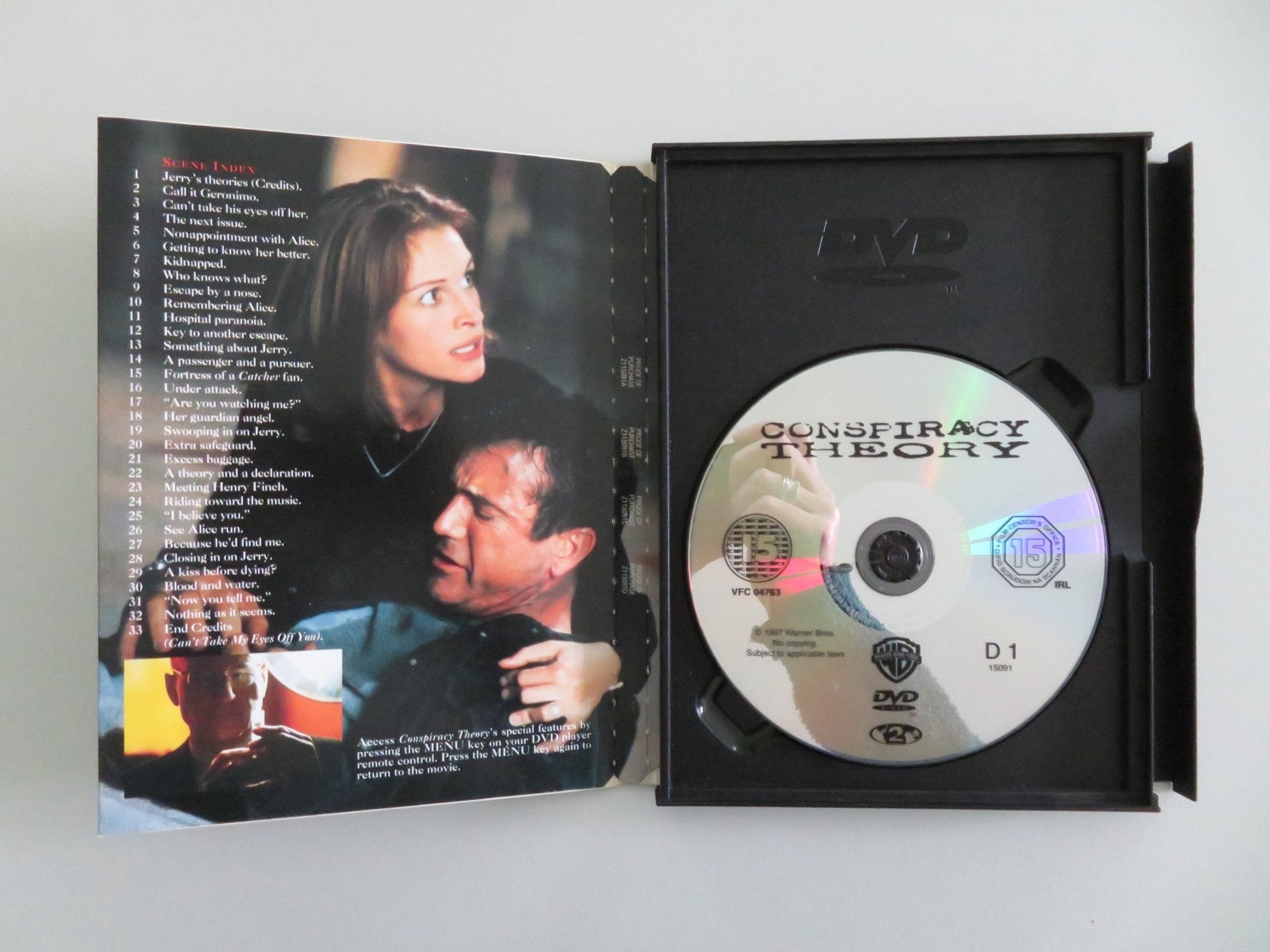 Conspiracy Theory (DVD) Mel Gibson Julia Roberts 1997 Region 2 Movie posters