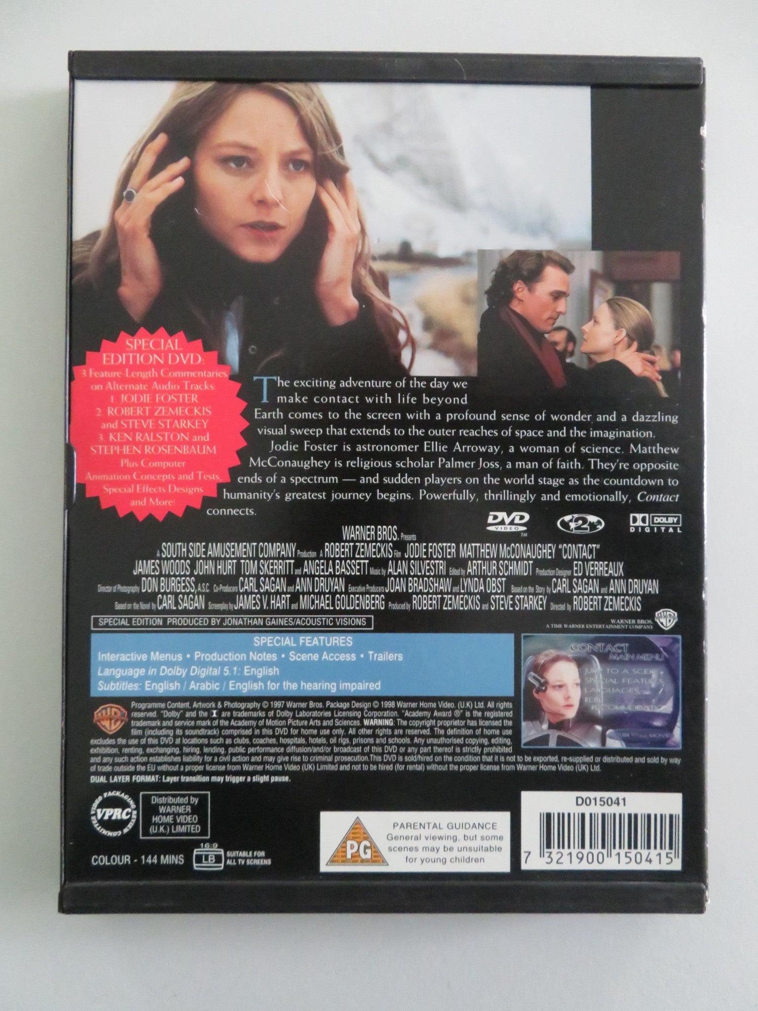 Contact - Special Edition (DVD) Jodie Foster Matthew McConaughey 1997 Region 2 Movie posters