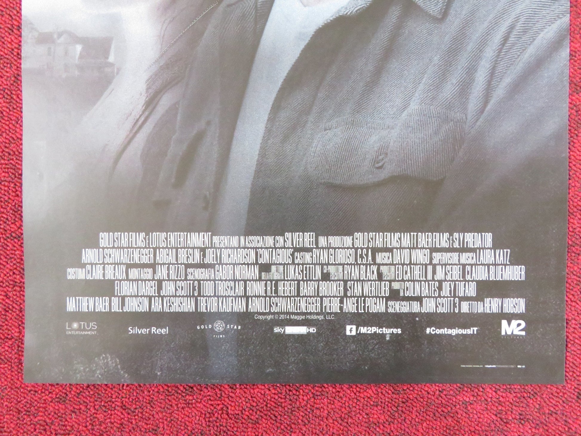 CONTAGIOUS - EPIDEMIA MORTALE ITALIAN LOCANDINA POSTER SCHWARZENEGGER 2015 Rendezvous Cinema Movie posters