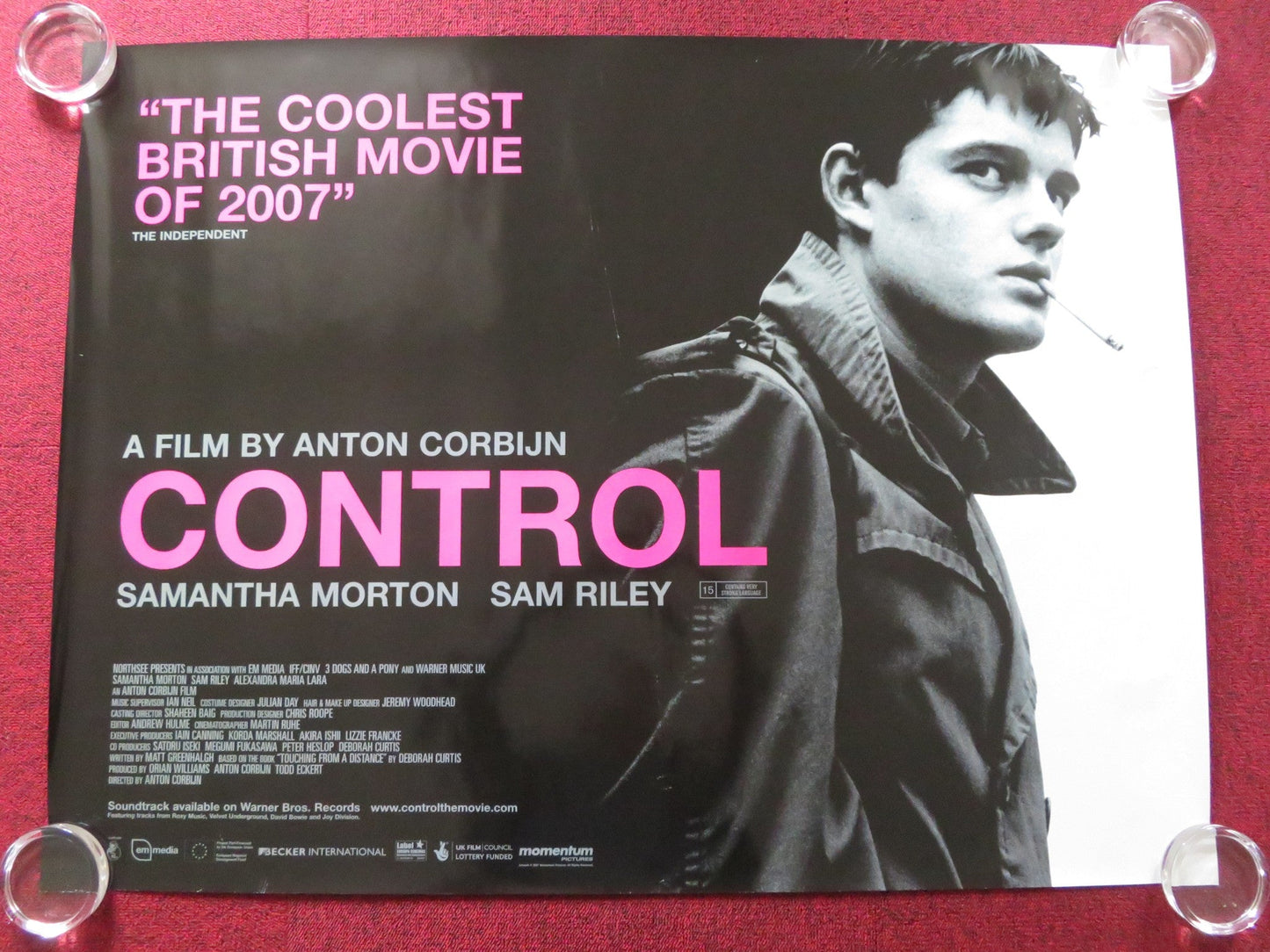 CONTROL UK QUAD ROLLED POSTER SAM RILEY SAMANTHA MORTON 2007 Rendezvous Cinema Movie posters
