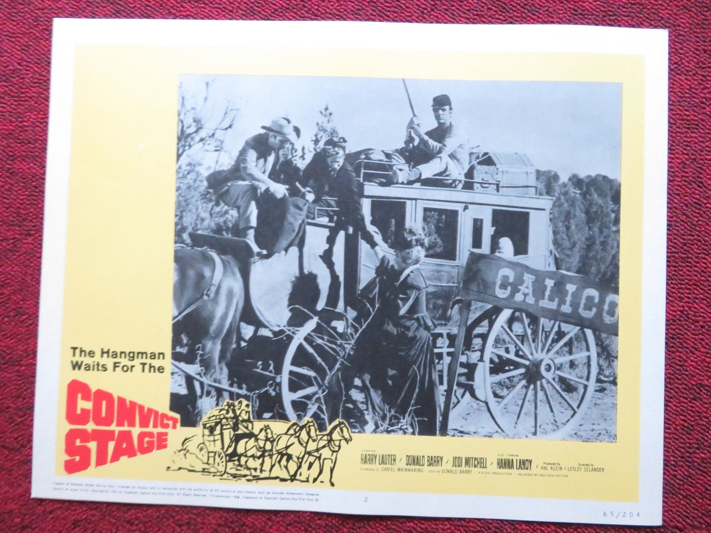 CONVICT STAGE US LOBBY CARD FULL SET HARRY LAUTER DONALD BARRY 1965 Rendezvous Cinema Movie posters