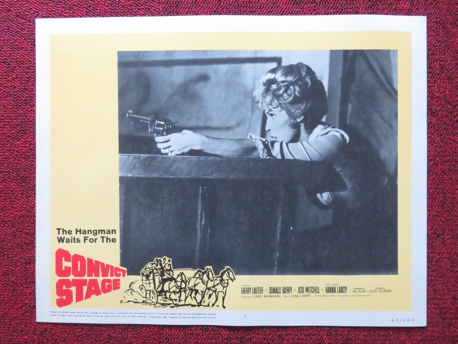 CONVICT STAGE US LOBBY CARD FULL SET HARRY LAUTER DONALD BARRY 1965 Rendezvous Cinema Movie posters