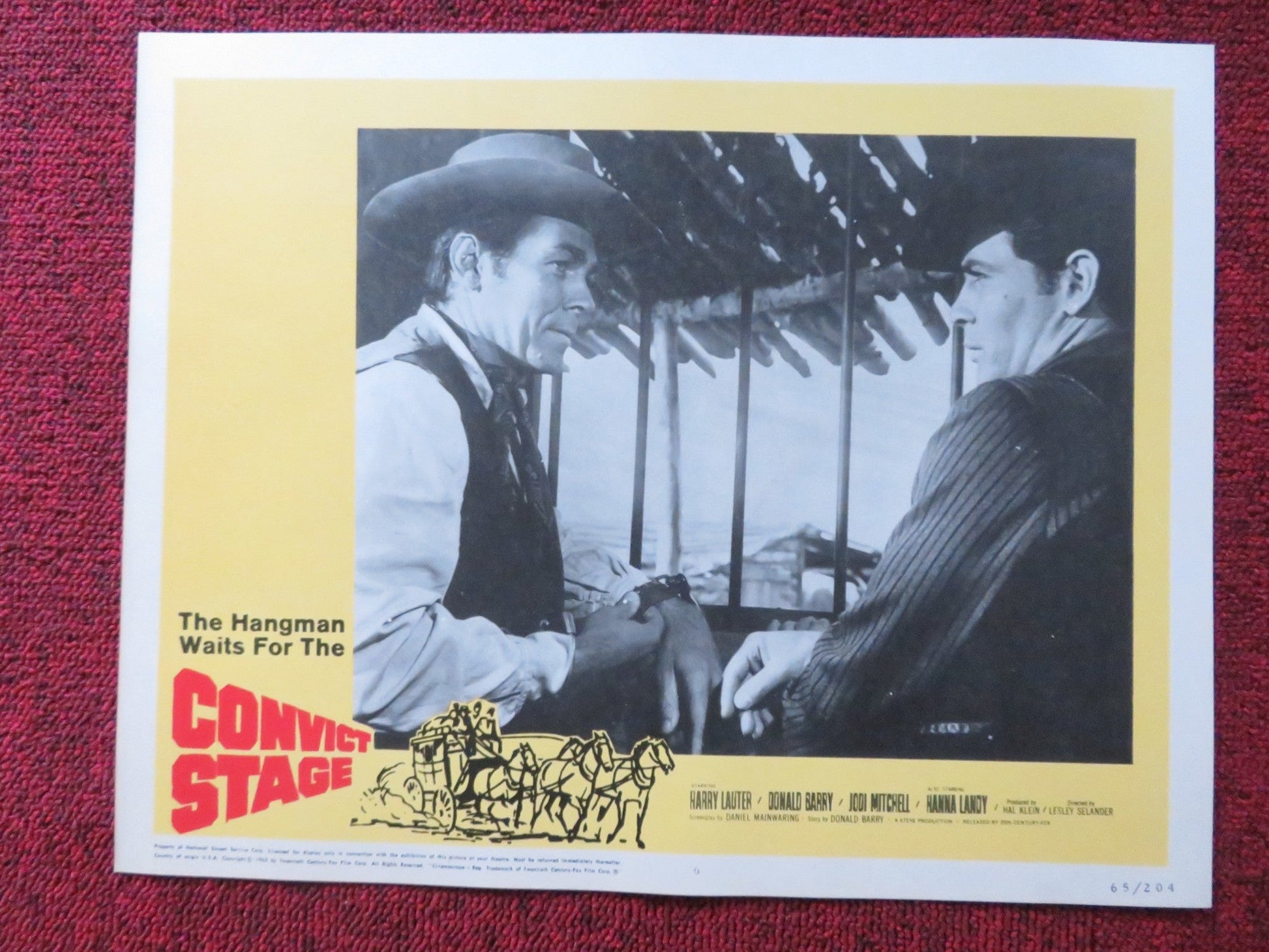 CONVICT STAGE US LOBBY CARD FULL SET HARRY LAUTER DONALD BARRY 1965 Rendezvous Cinema Movie posters