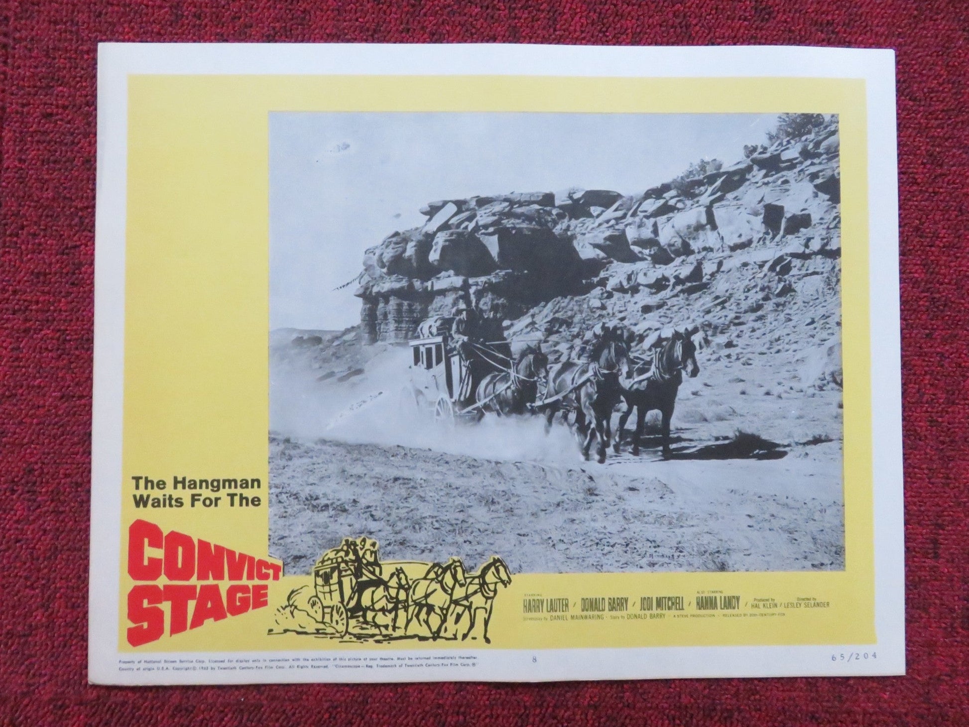 CONVICT STAGE US LOBBY CARD FULL SET HARRY LAUTER DONALD BARRY 1965 Rendezvous Cinema Movie posters