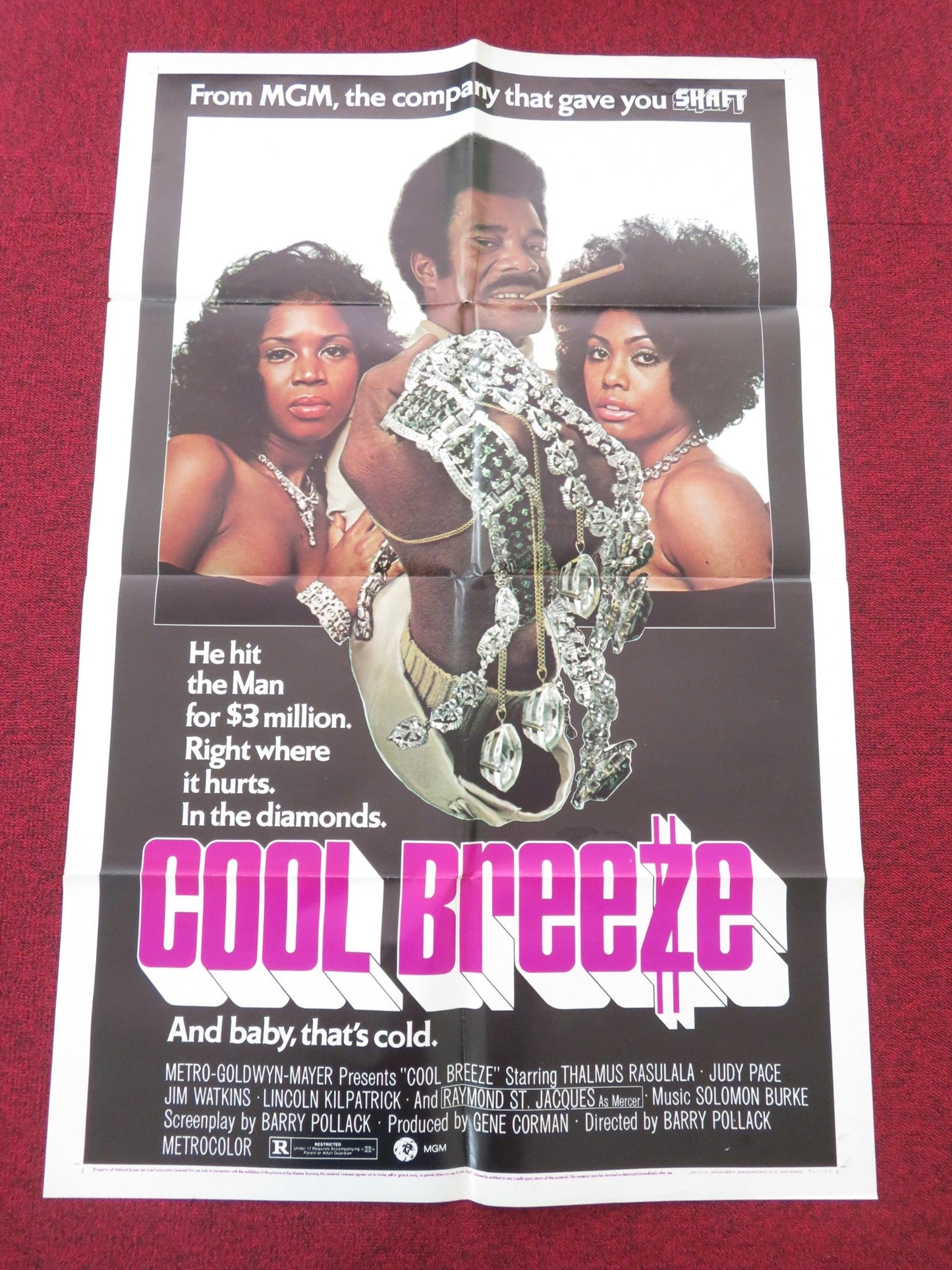 Cool Breeze - b Folded US One Sheet Poster Thalmus Rasulala Judy Pace 1972 Movie posters